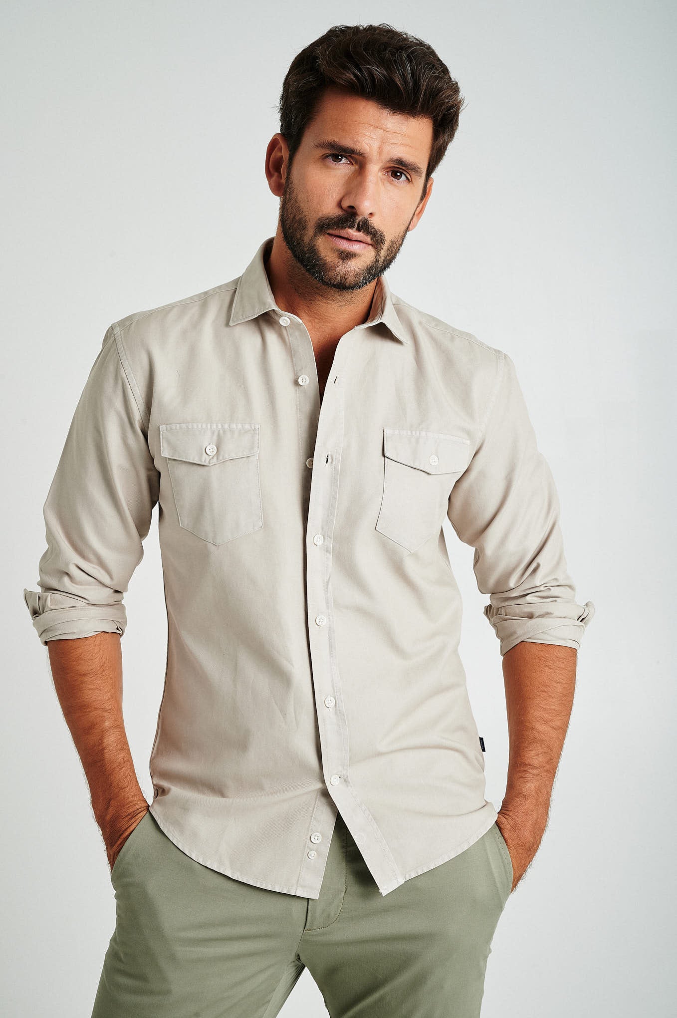 Slim fit Twill Garment Dye OverShirt - Image 23
