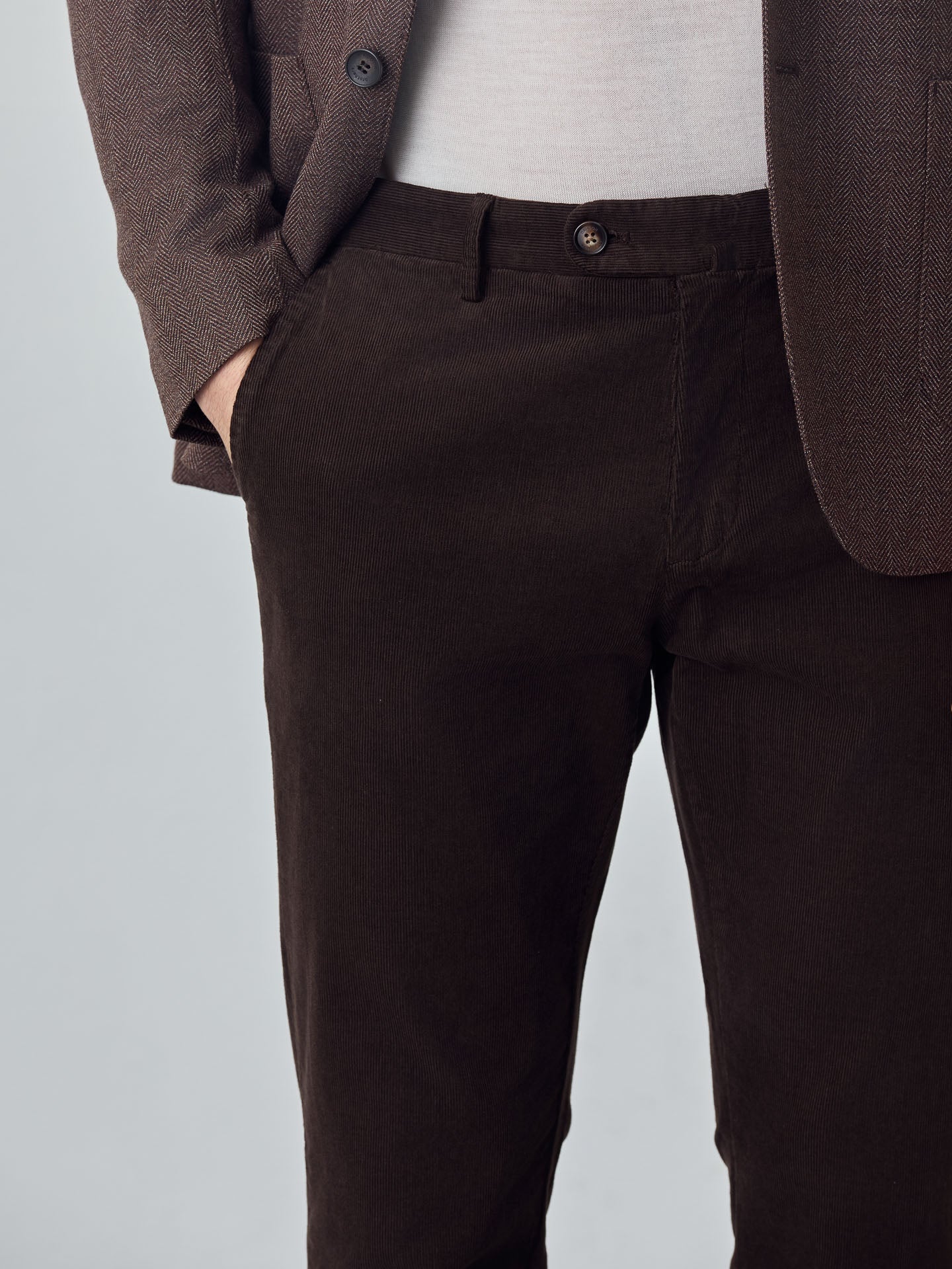 Slim garment dye baby corduroy chino trousers - Image 2
