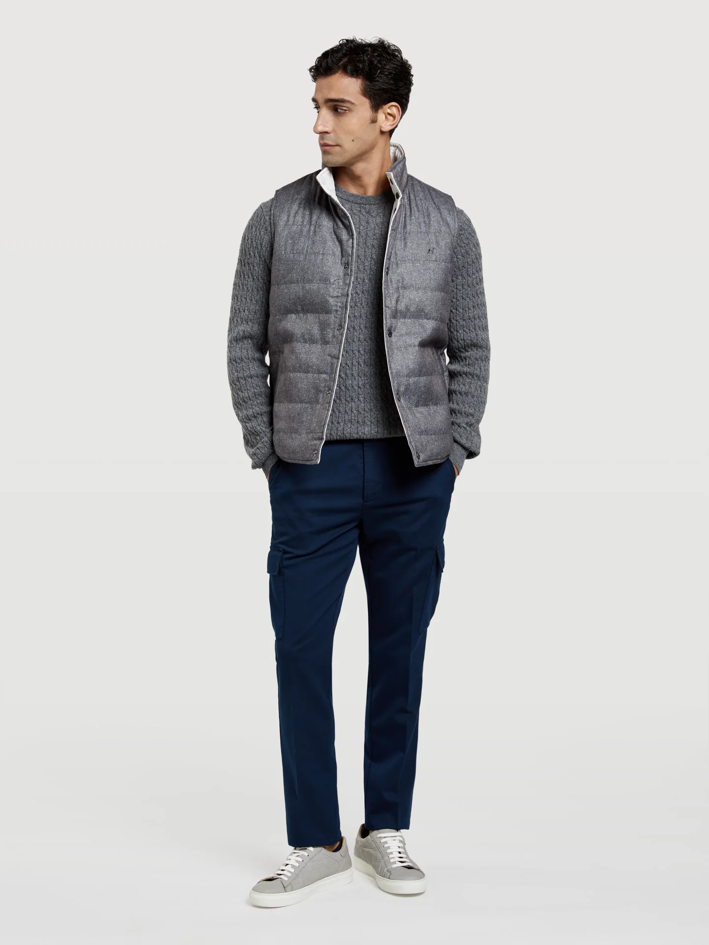 Soft Peach twill Slim Fit garment dye cargo Trouser