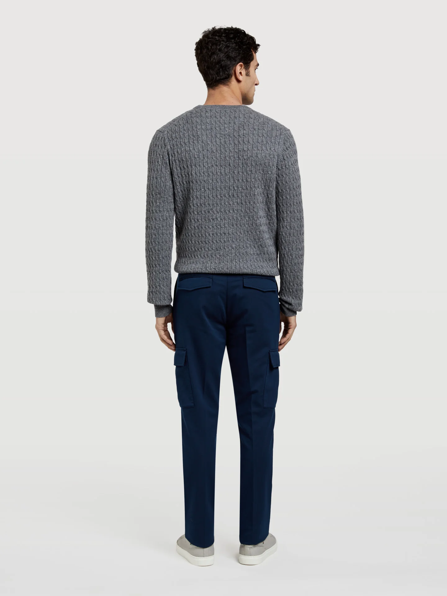 Soft Peach twill Slim Fit garment dye cargo Trouser - Image 2