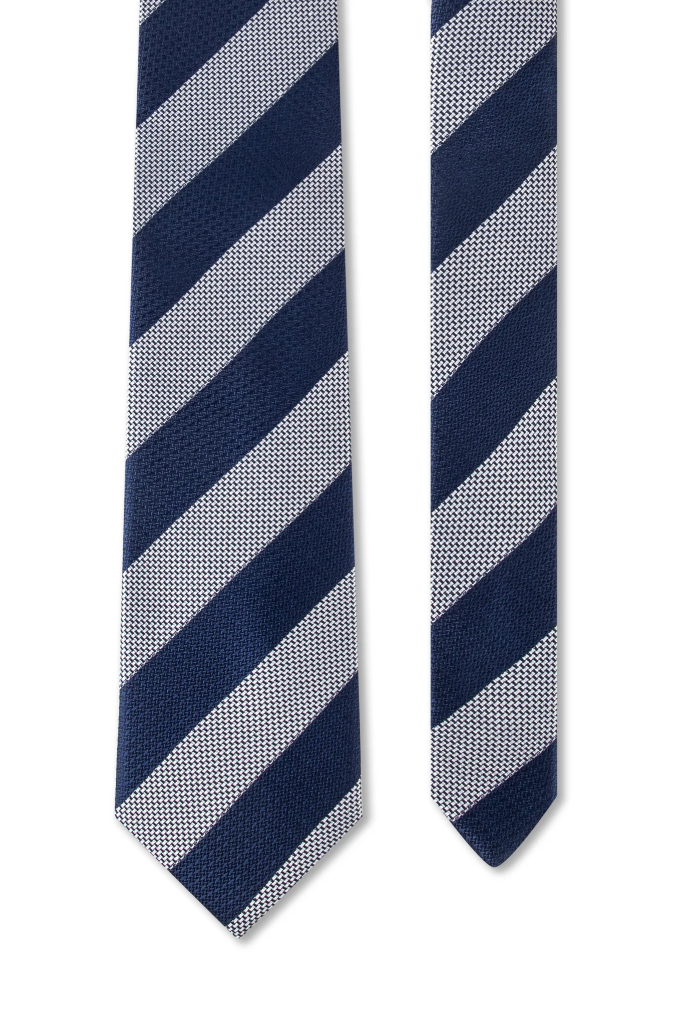 Striped Pattern 100% Silk Tie 7,5cm - Image 6
