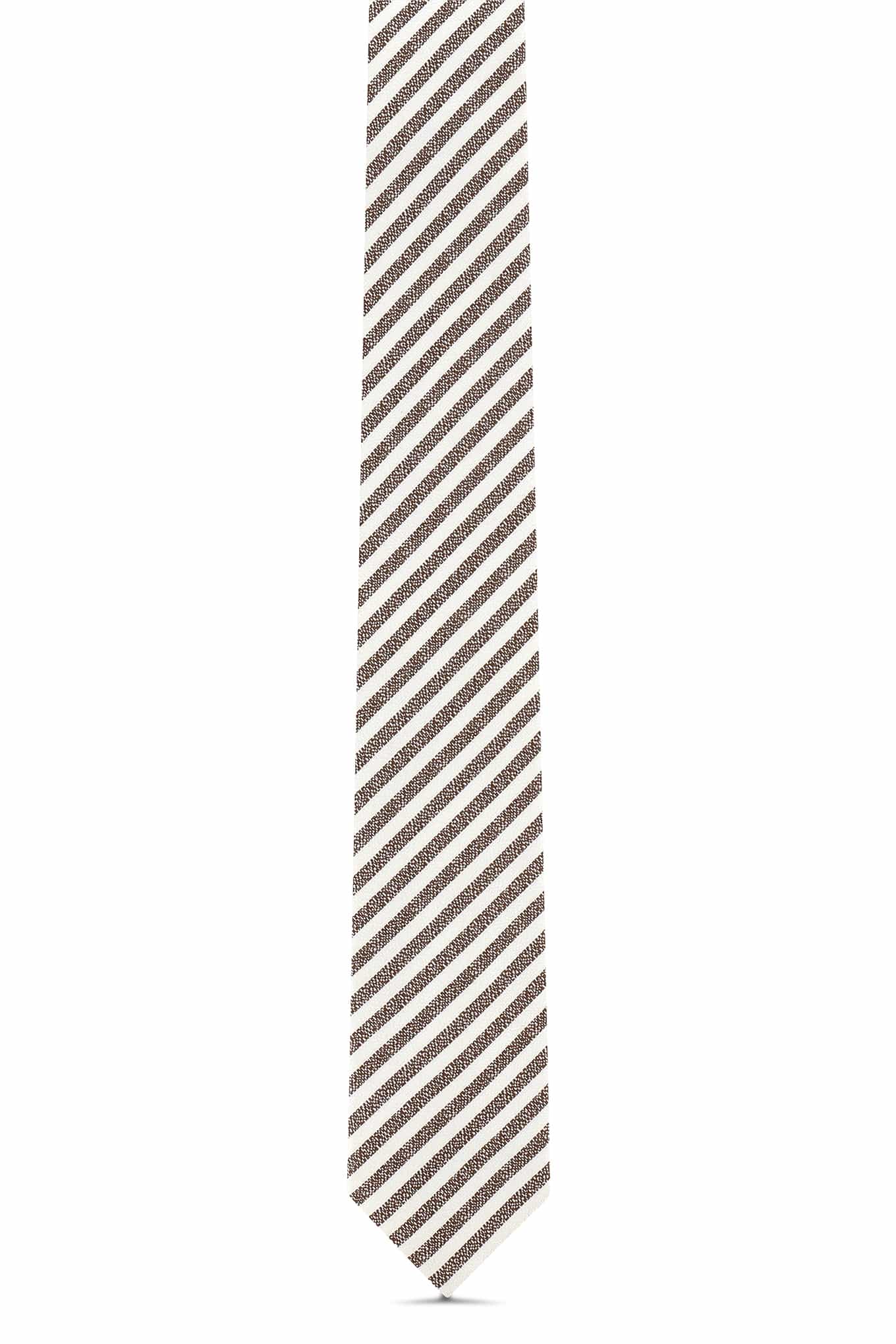 Striped Pattern Tie 100% Silk 7cm - Image 2