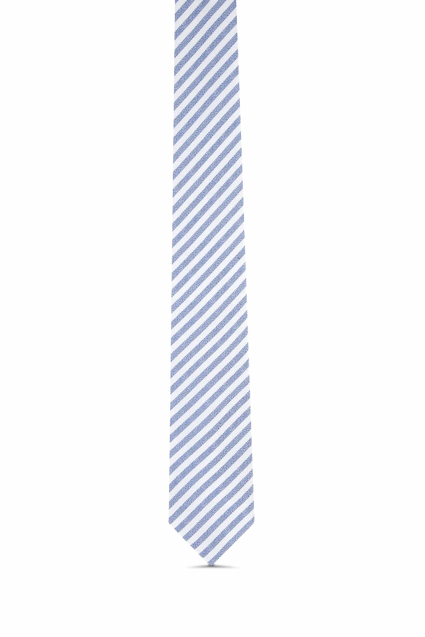 Striped Pattern Tie 100% Silk 7cm - Image 6