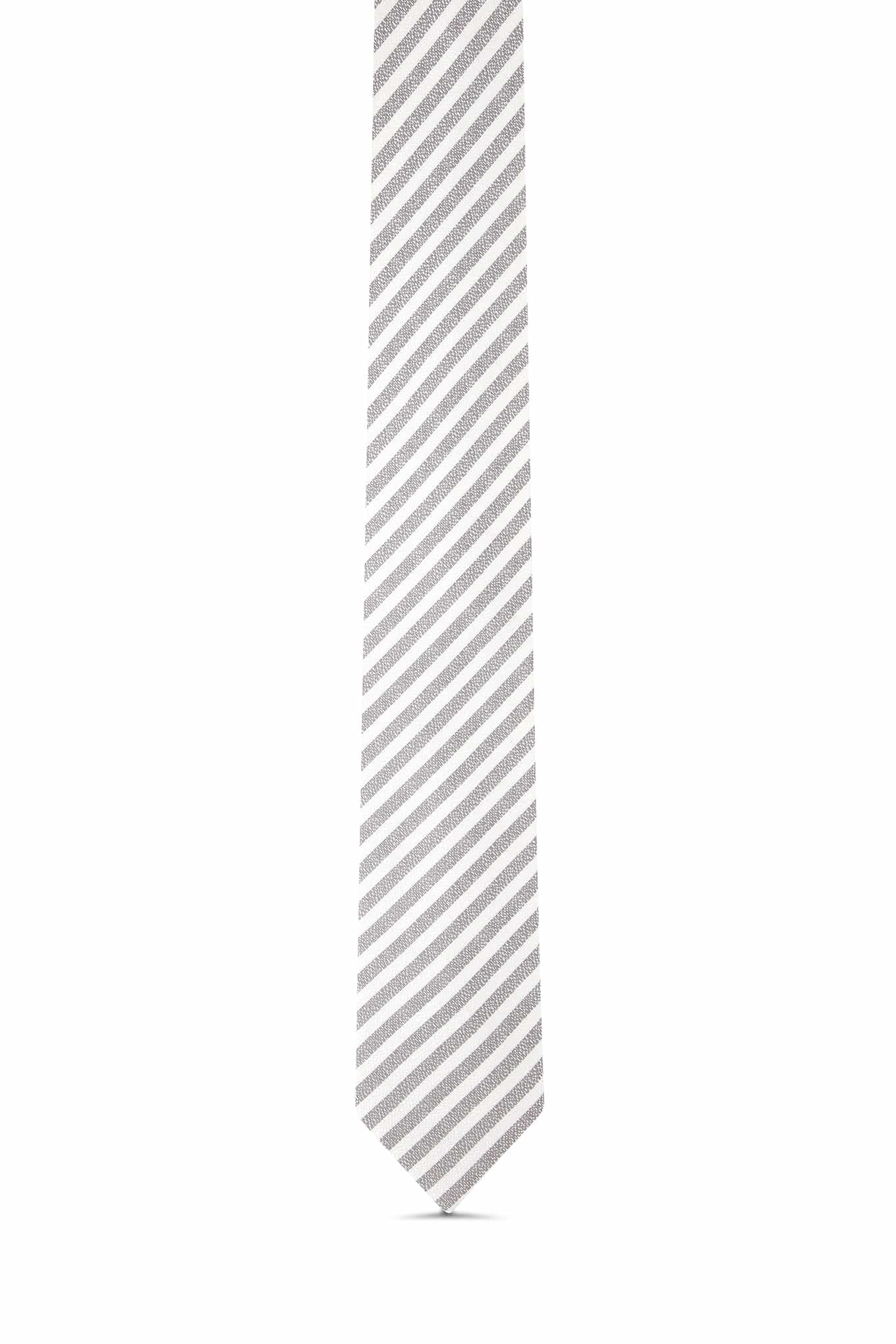 Striped Pattern Tie 100% Silk 7cm - Image 8