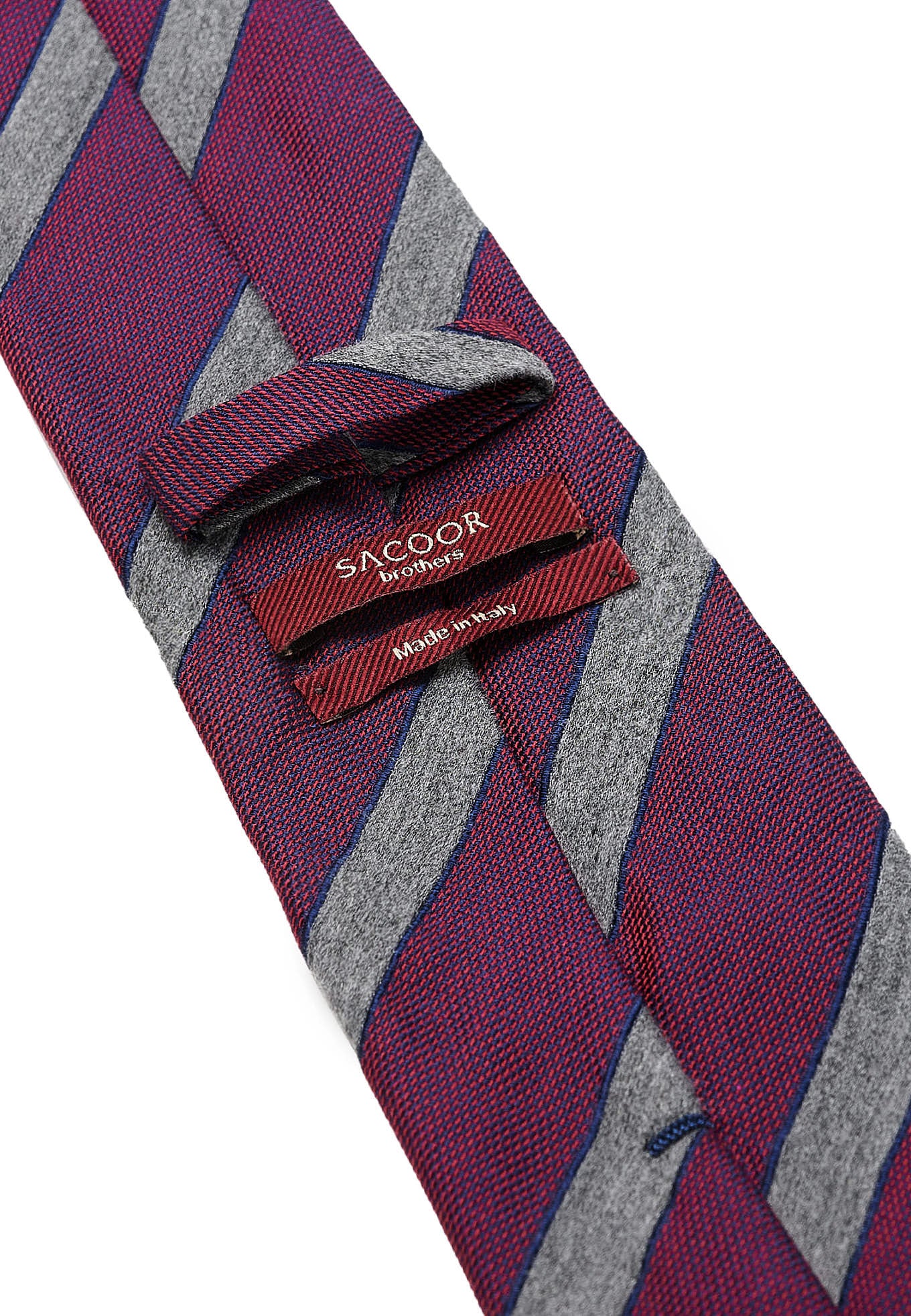 Striped Pattern Tie 100% Silk 7cm - Image 2