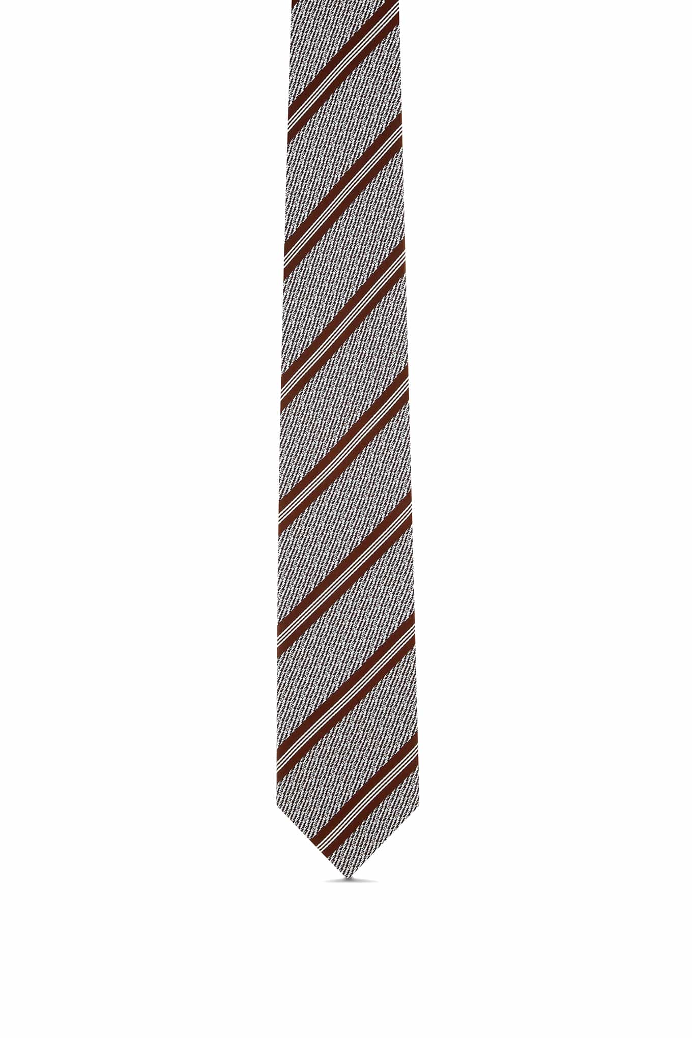 Striped Pattern Tie 100% Silk 7cm - Image 2