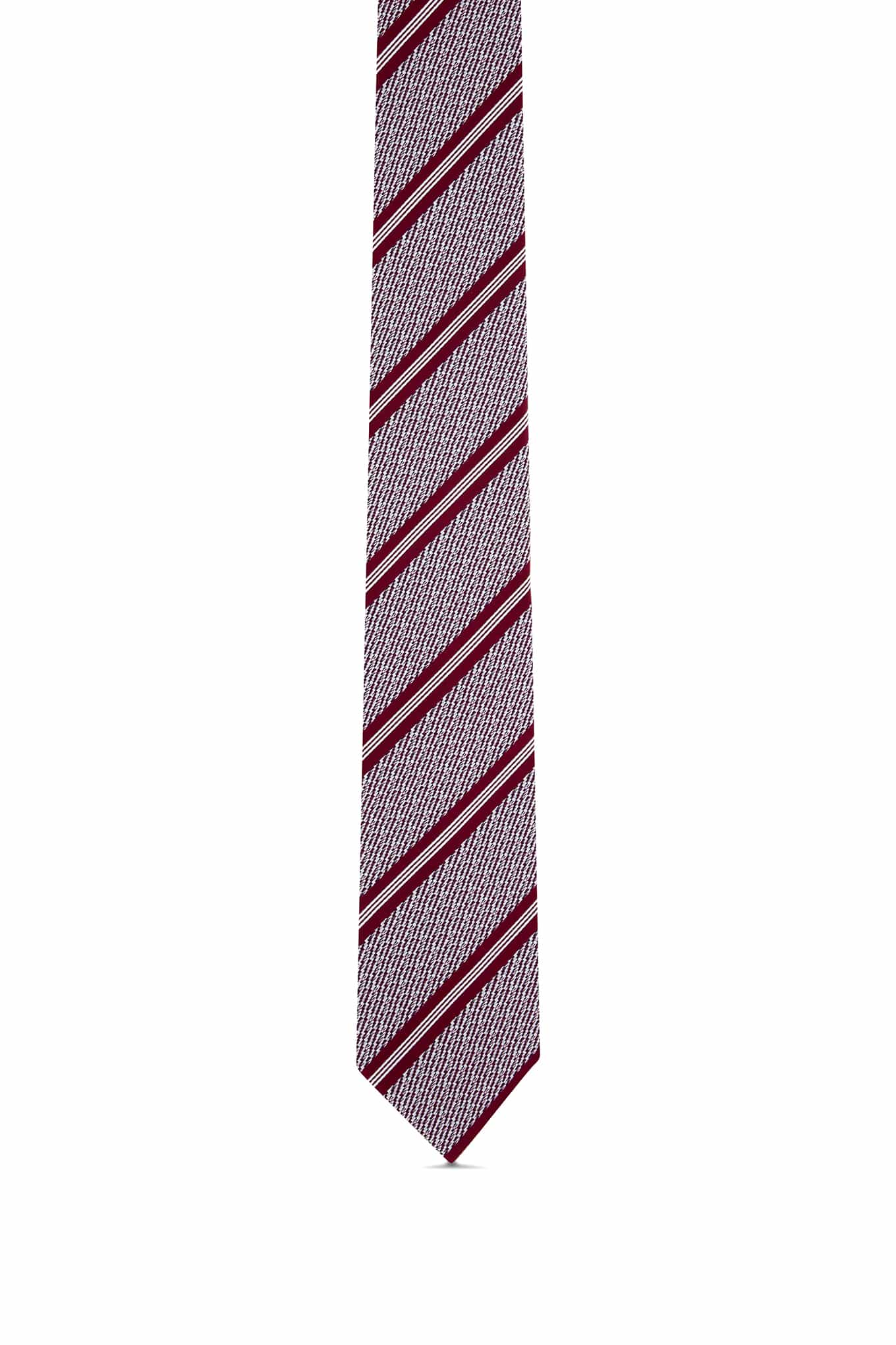 Striped Pattern Tie 100% Silk 7cm - Image 6