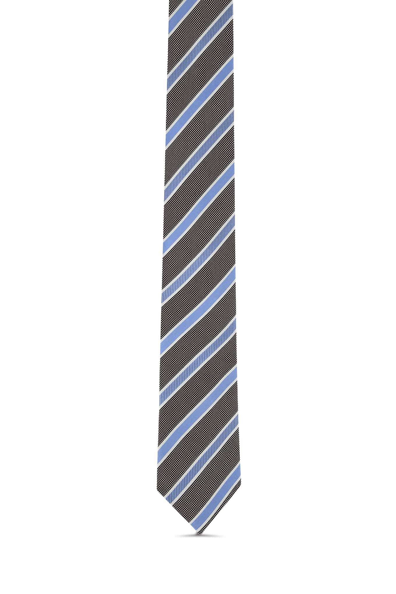 Striped Pattern Tie 100% Silk 7cm - Image 4