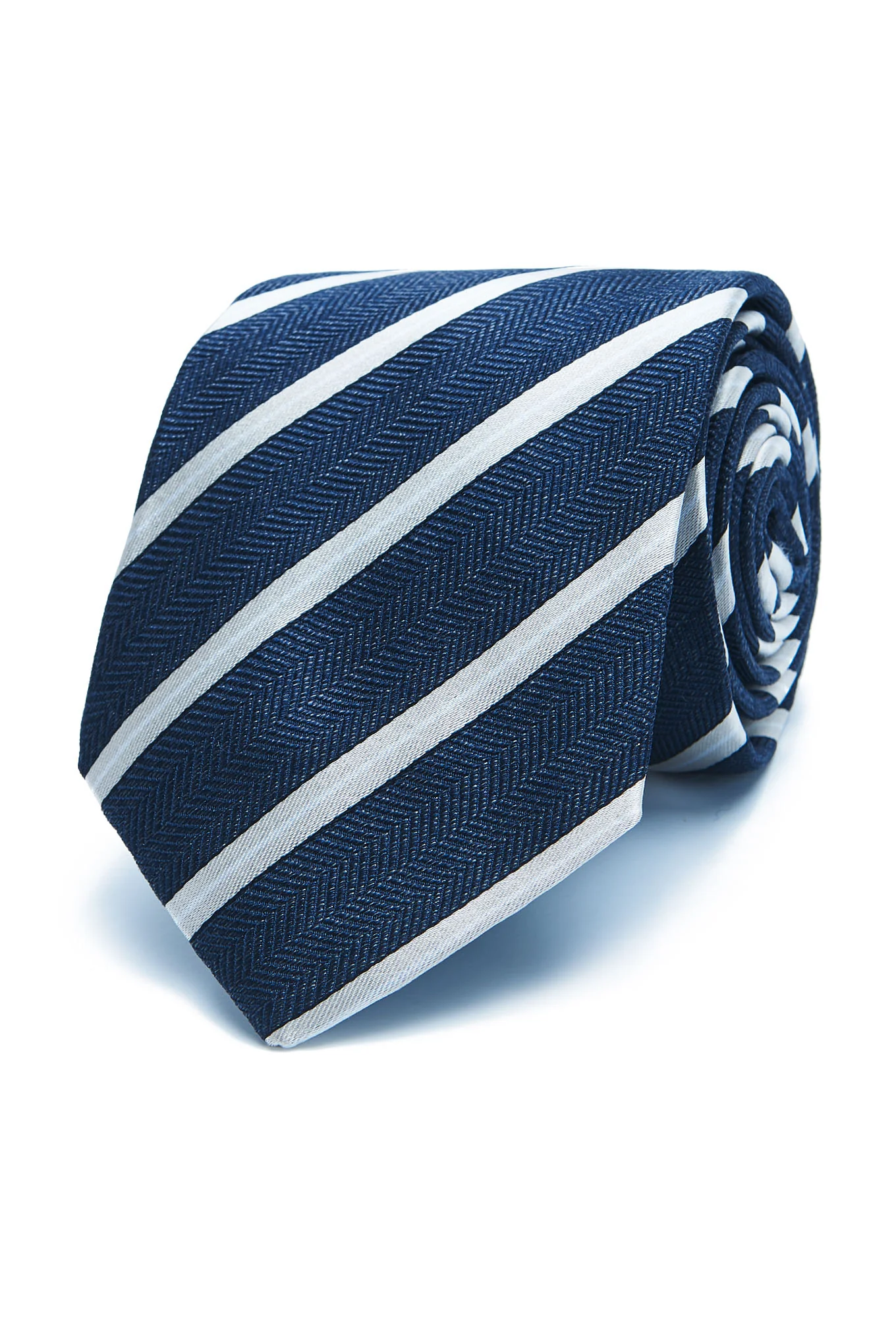 Striped Pattern Tie 100% Silk 8cm - Image 9