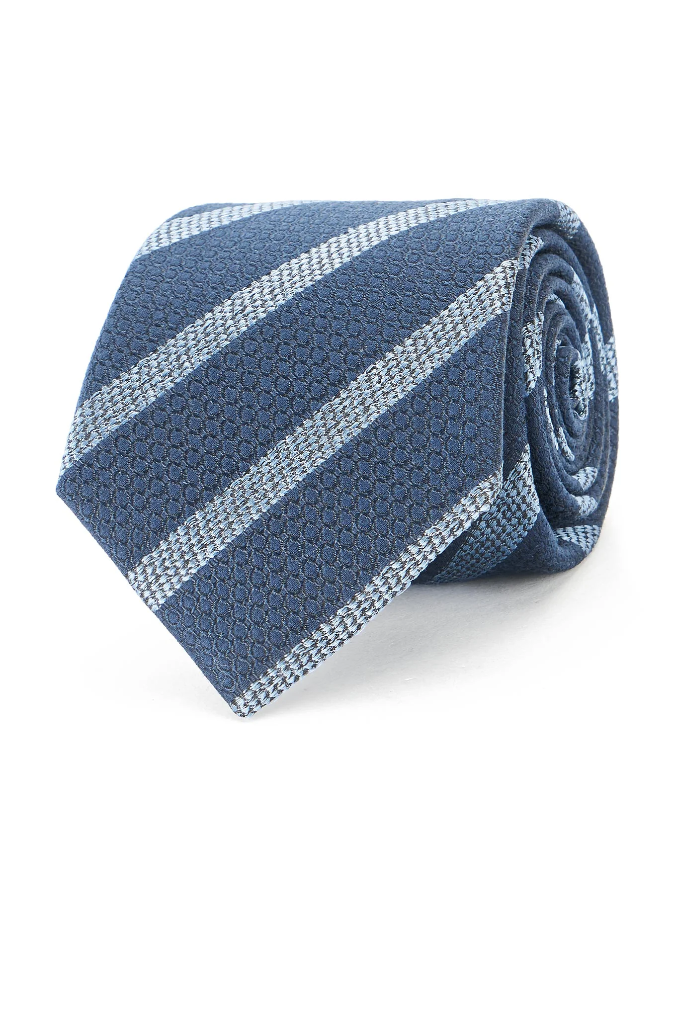 Striped Pattern Tie 100% Silk 8cm - Image 3