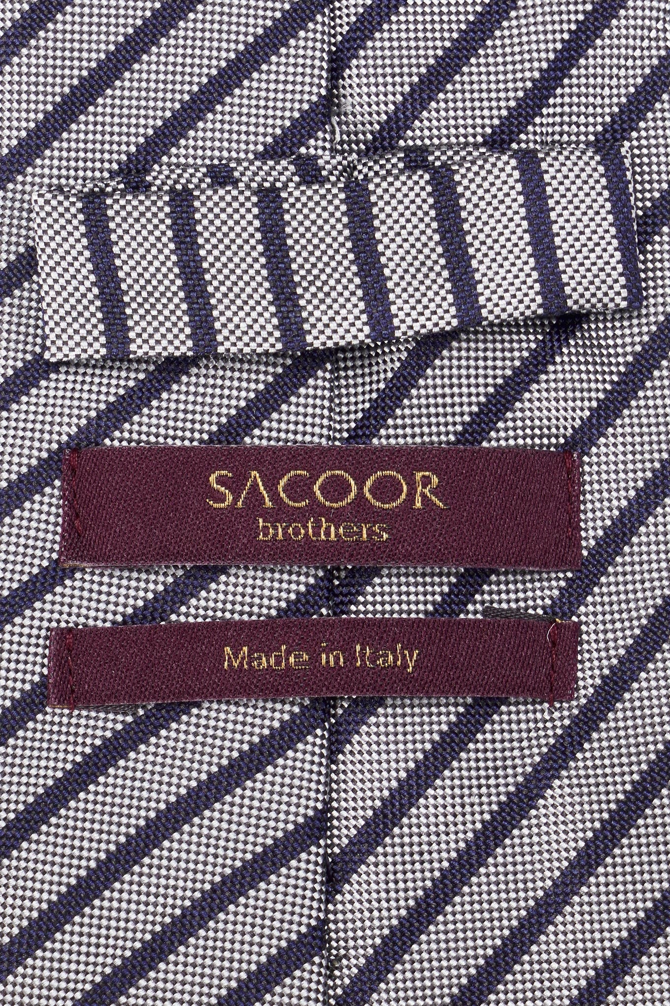 Striped Pattern Tie 100% Silk 8cm - Image 4