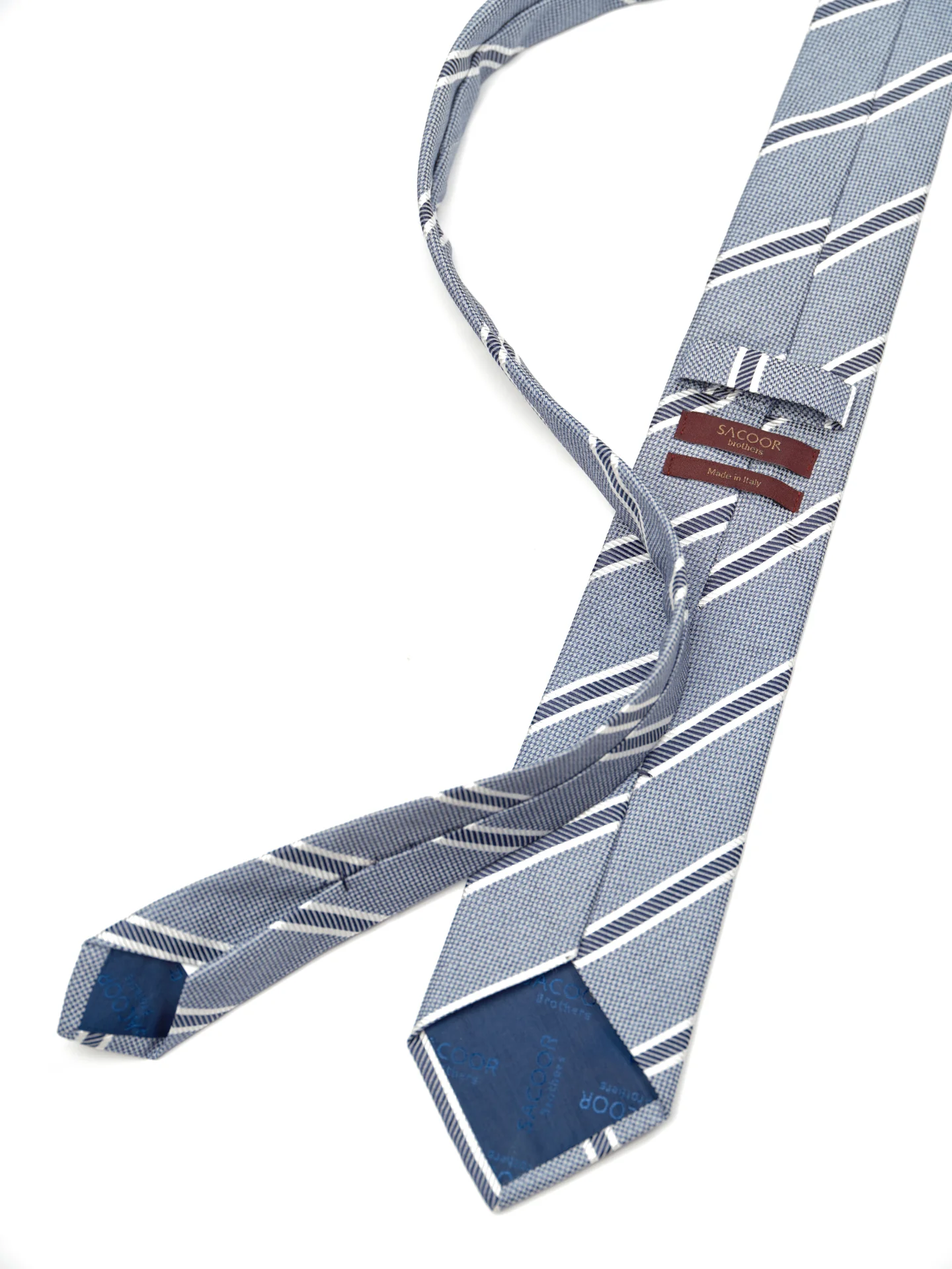 Striped Pattern Tie 100% Silk 8cm - Image 3