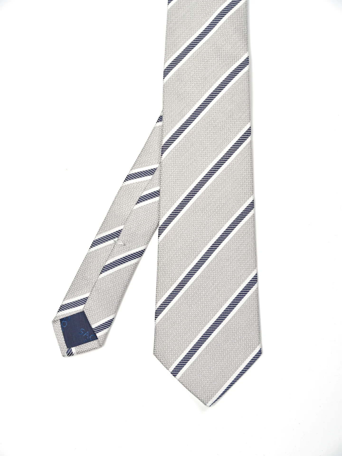 Striped Pattern Tie 100% Silk 8cm - Image 5