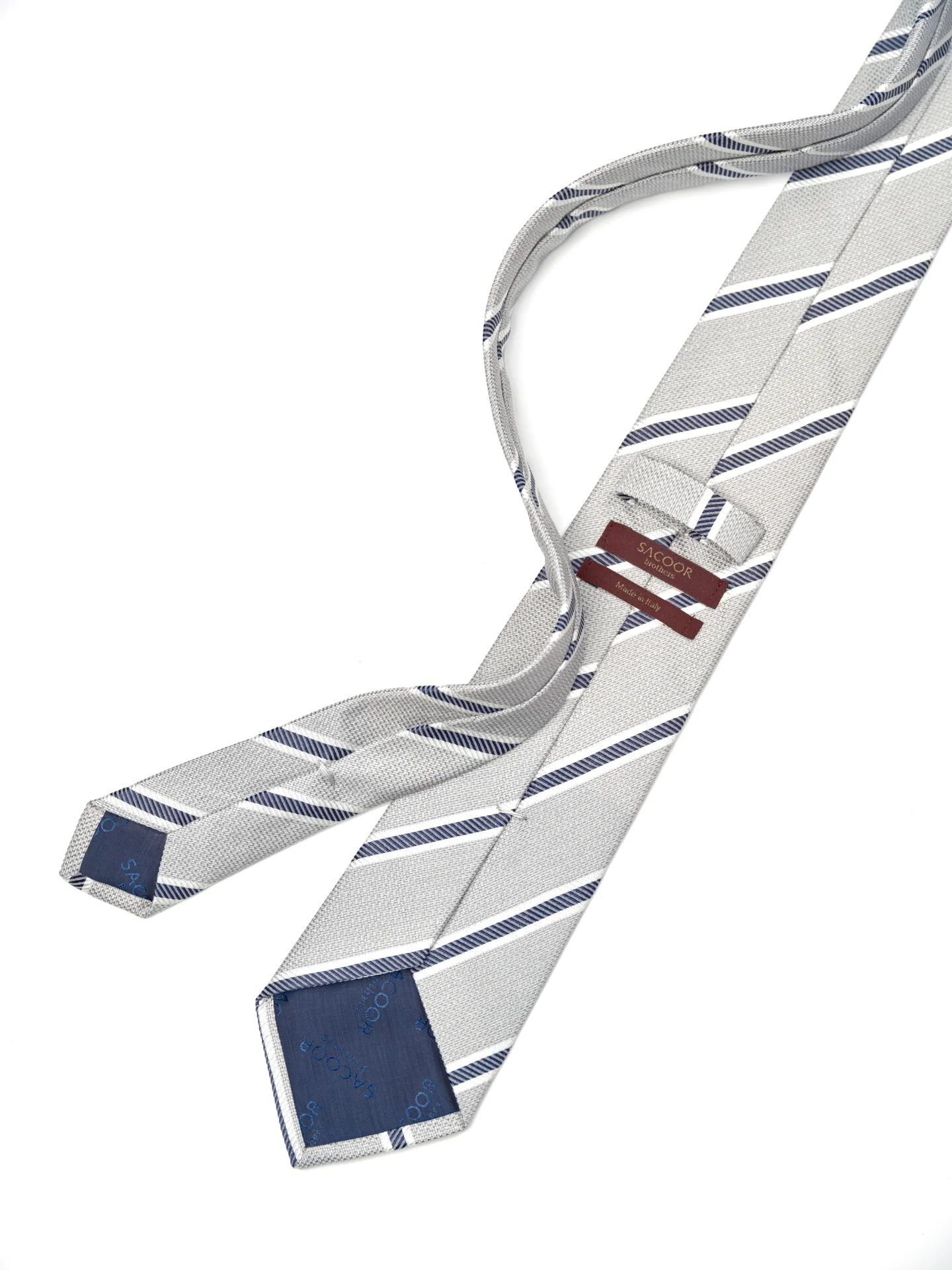 Striped Pattern Tie 100% Silk 8cm - Image 6