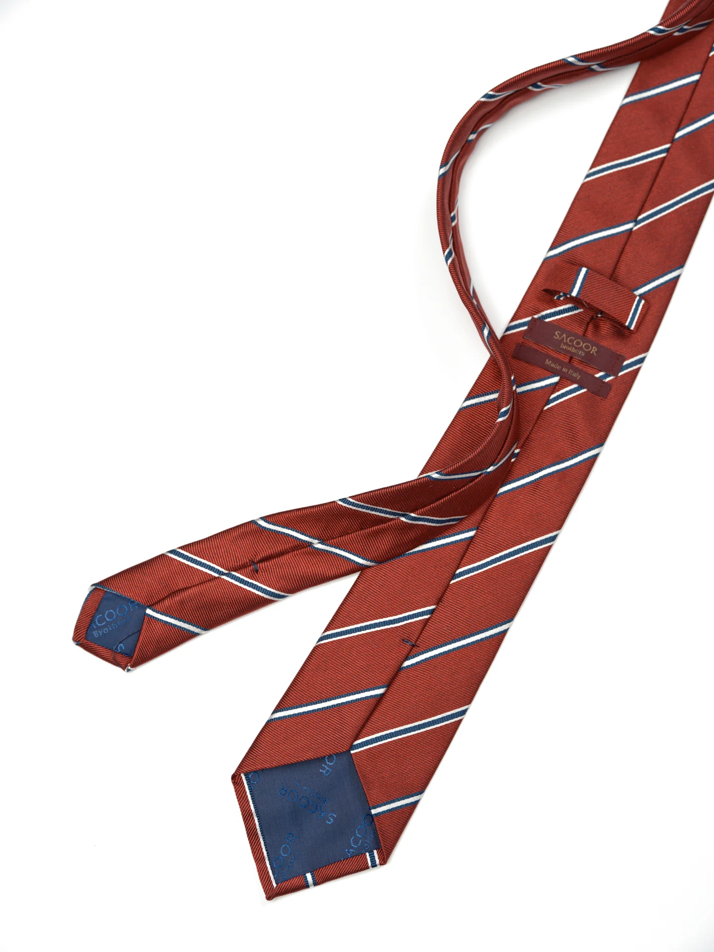 Striped Pattern Tie 100% Silk 8cm - Image 3