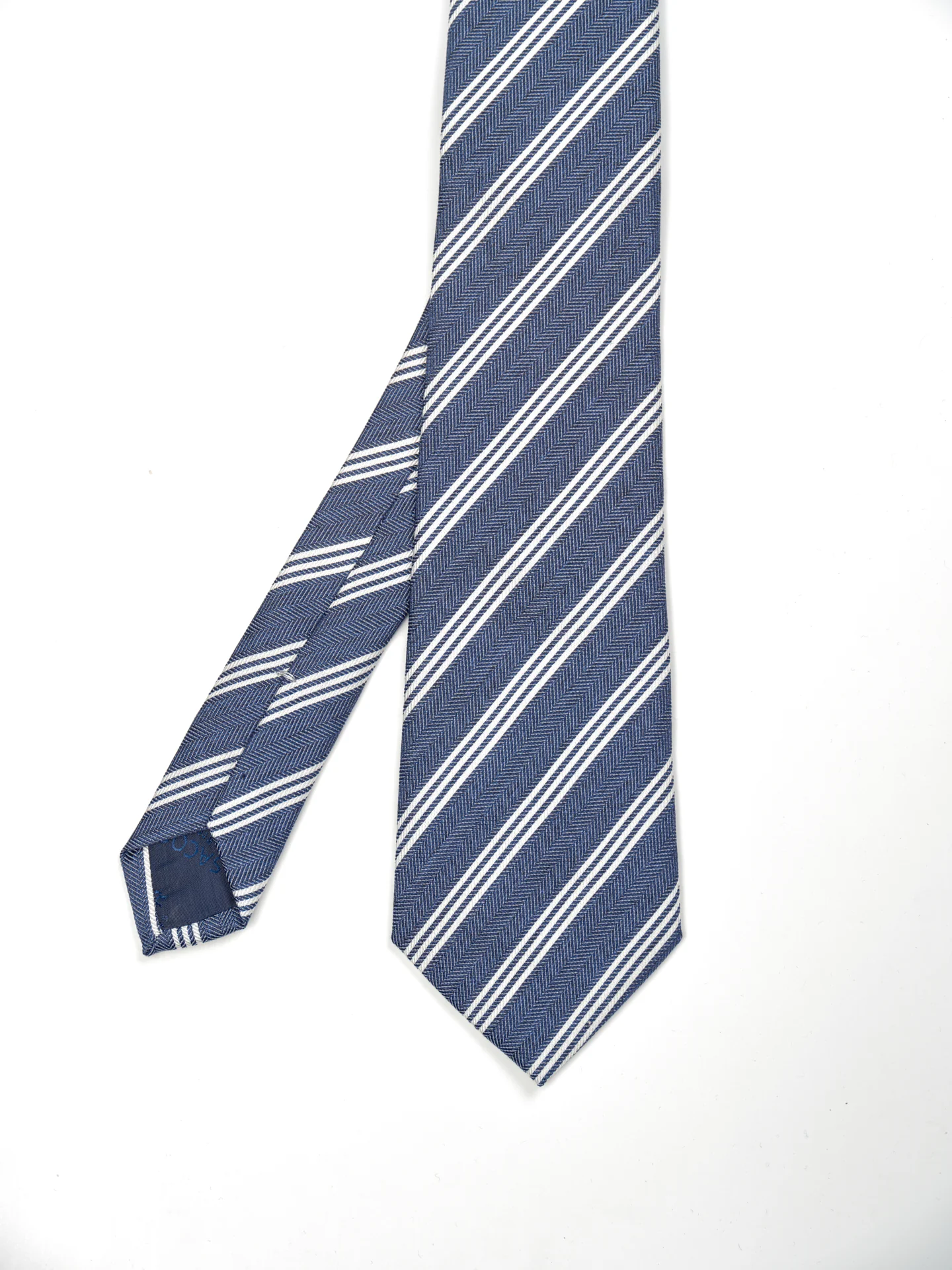 Striped Pattern Tie 100% Silk 8cm - Image 5