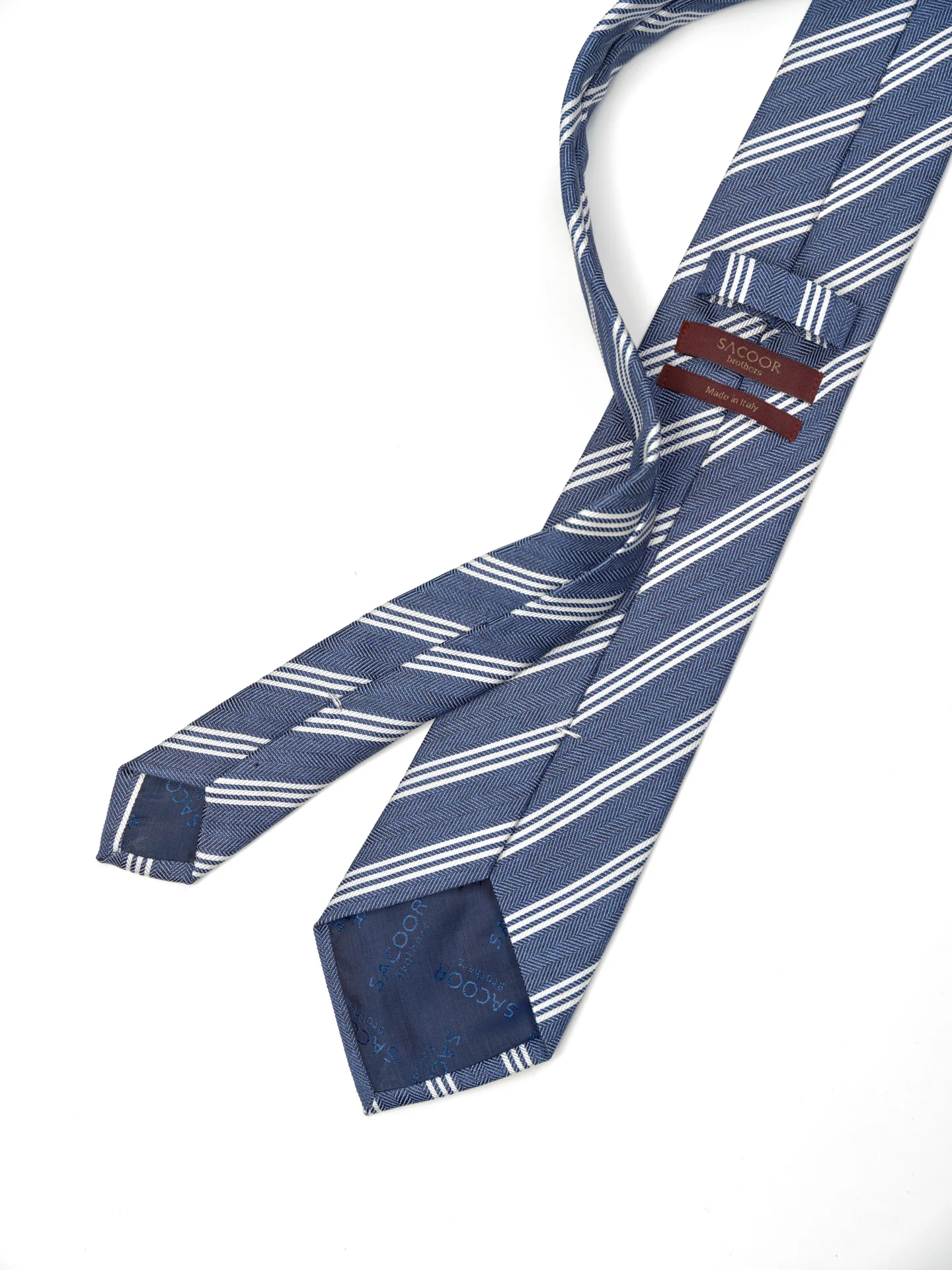 Striped Pattern Tie 100% Silk 8cm - Image 6
