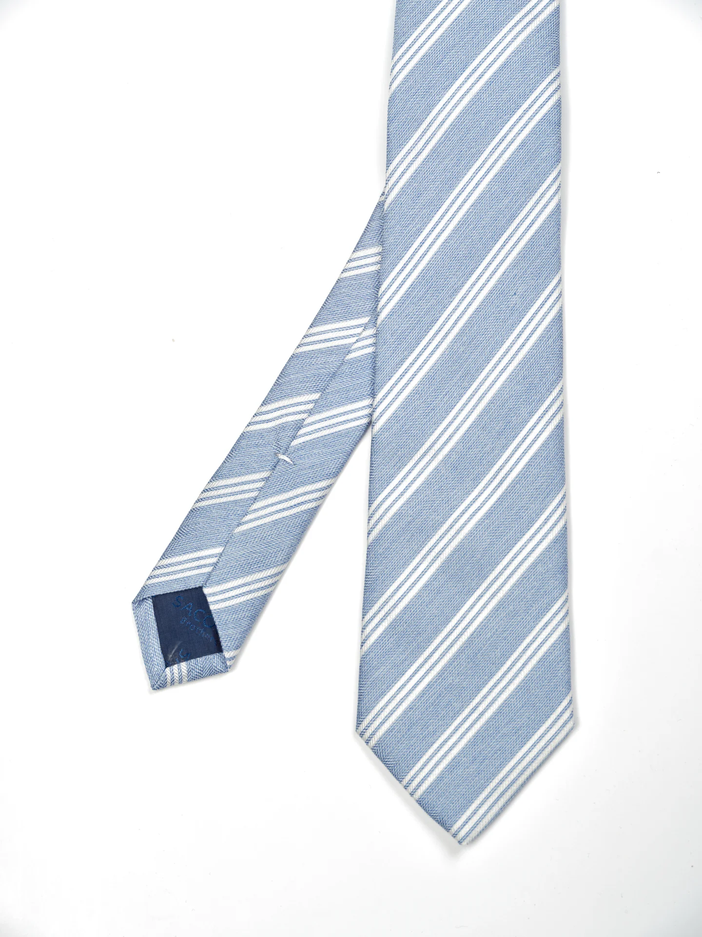 Striped Pattern Tie 100% Silk 8cm - Image 8