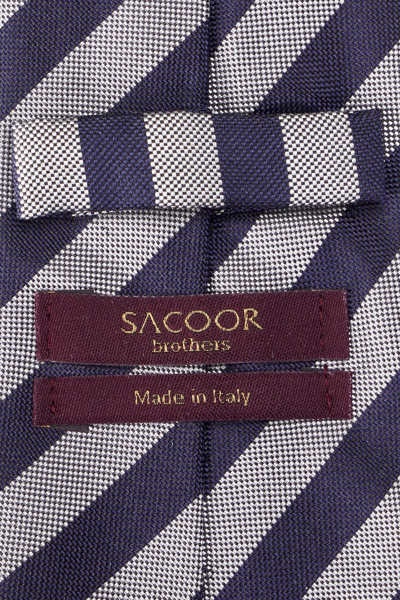 Striped Pattern Tie 100% Silk 8cm - Image 2