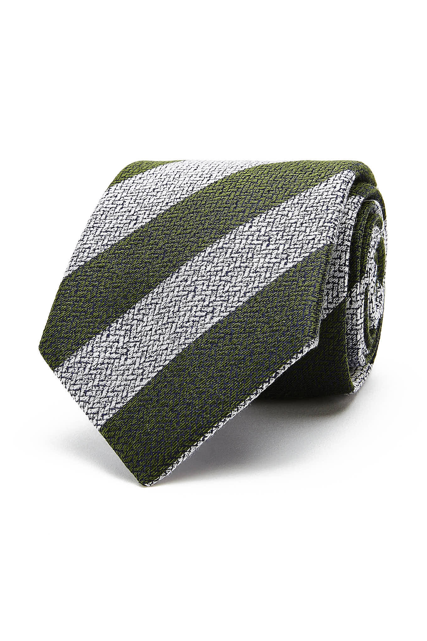 Striped Pattern Tie 100% Silk 8cm - Image 7