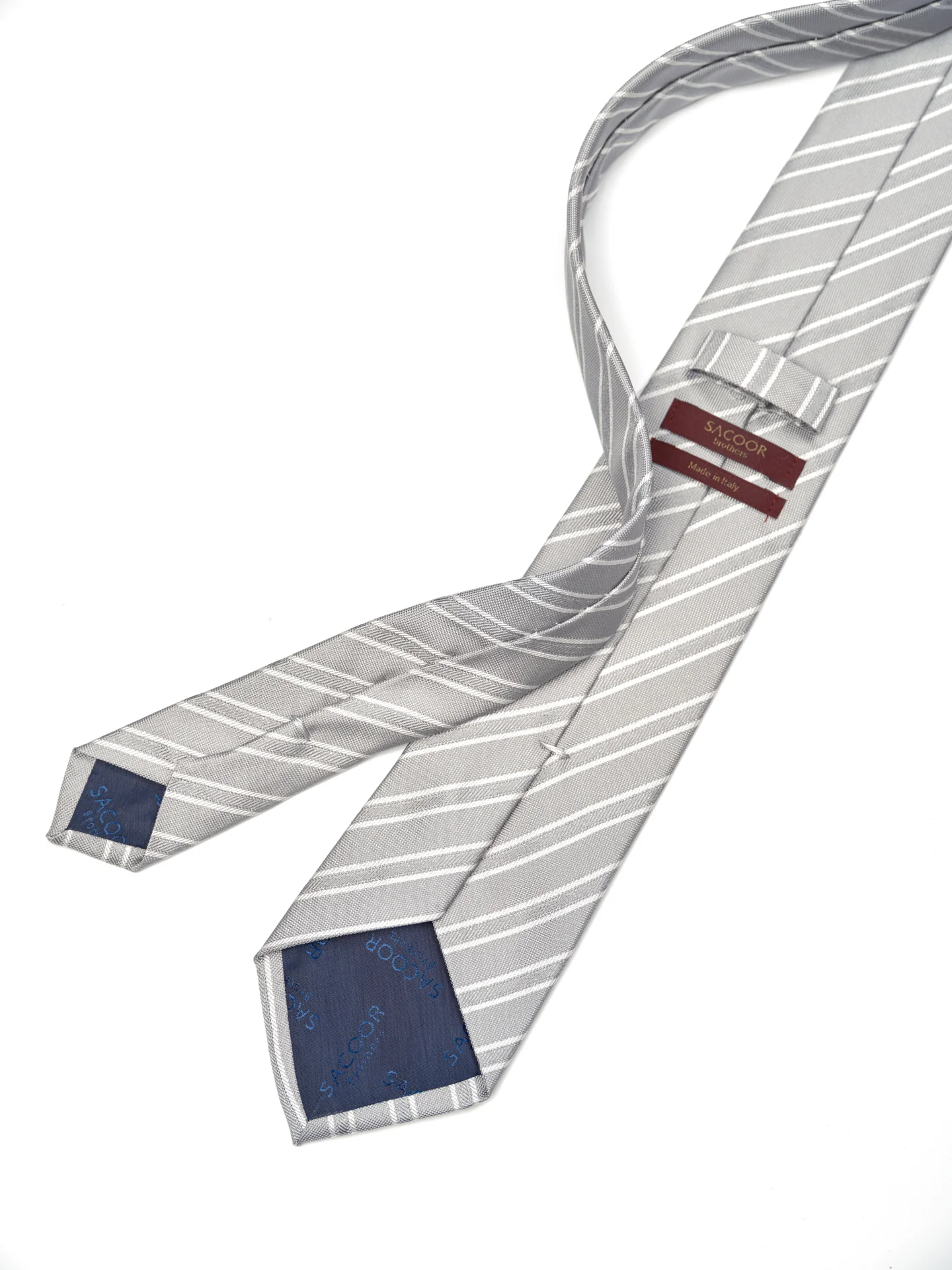 Striped Pattern Tie 100% Silk 8cm - Image 6