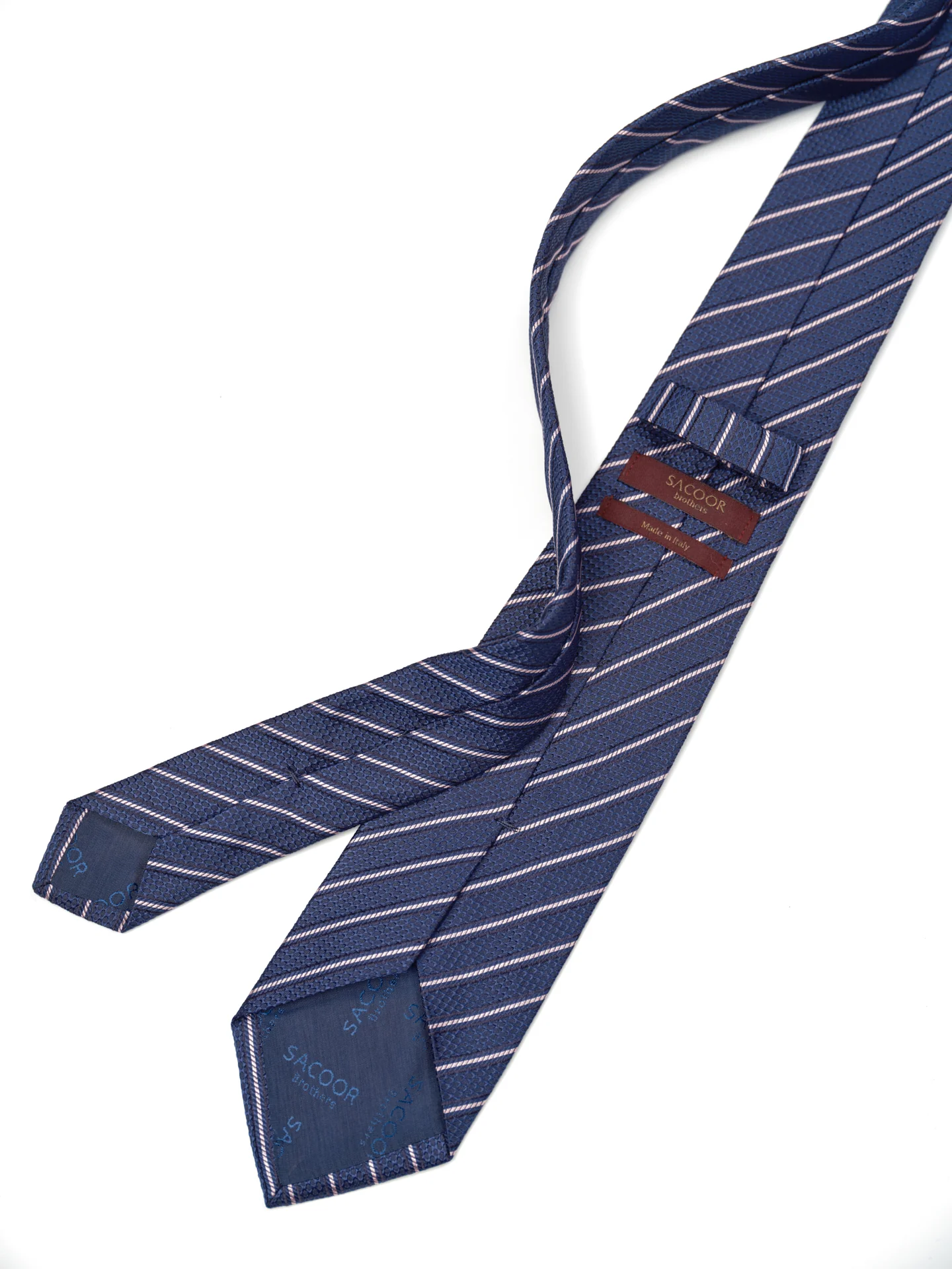 Striped Pattern Tie 100% Silk 8cm - Image 3