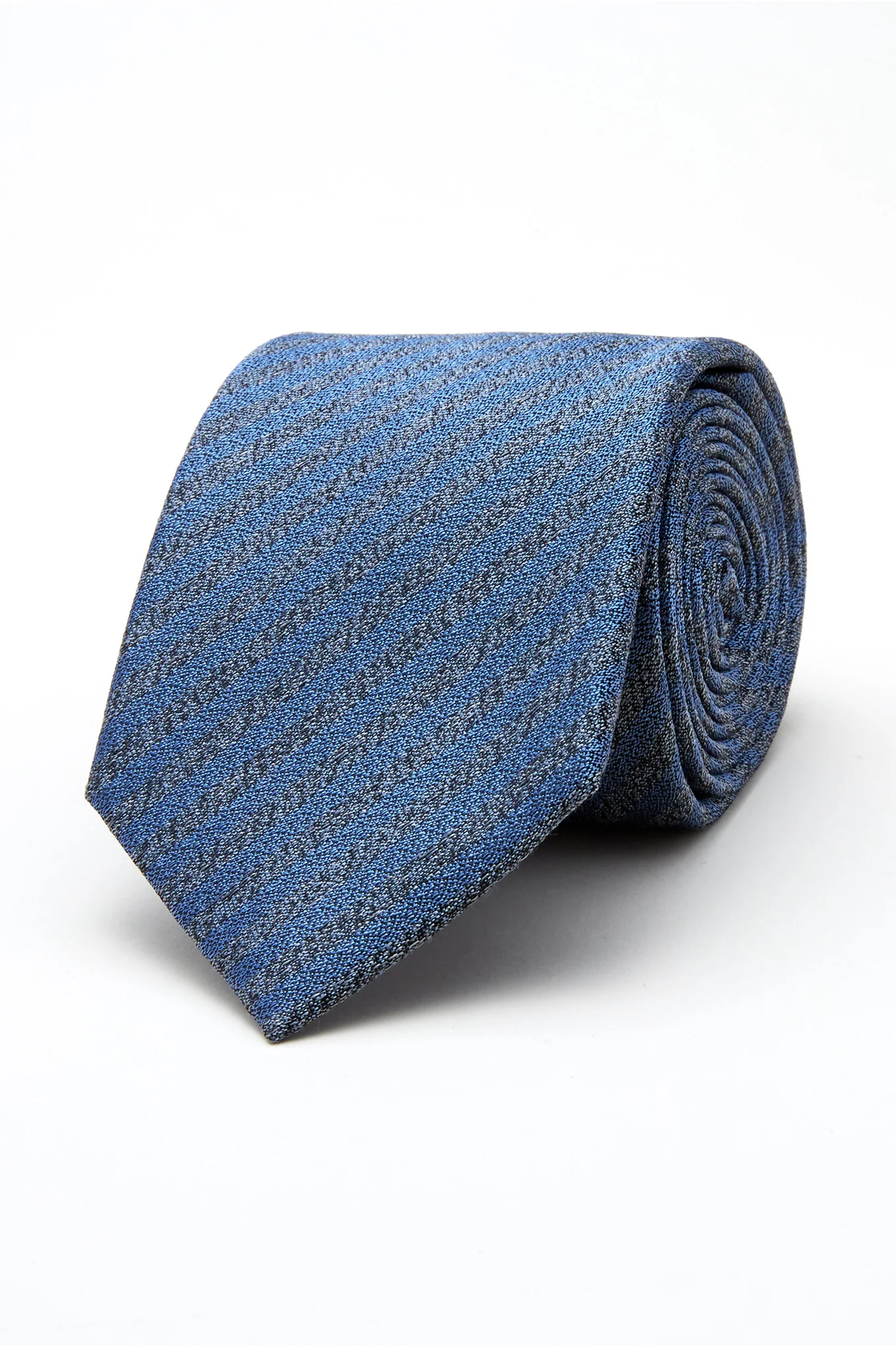 Striped Pattern Tie Silk and Wool Blend 7,5cm - Image 3