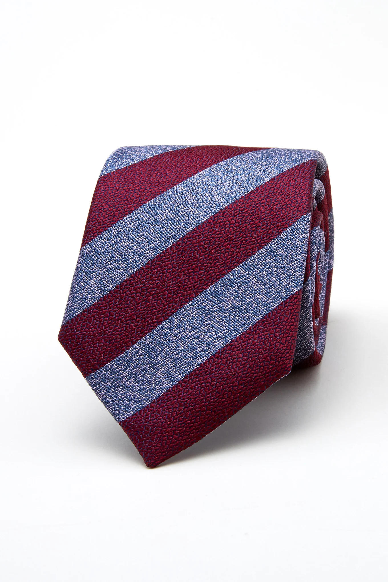 Striped Pattern Tie Silk and Wool Blend 7,5cm - Image 7