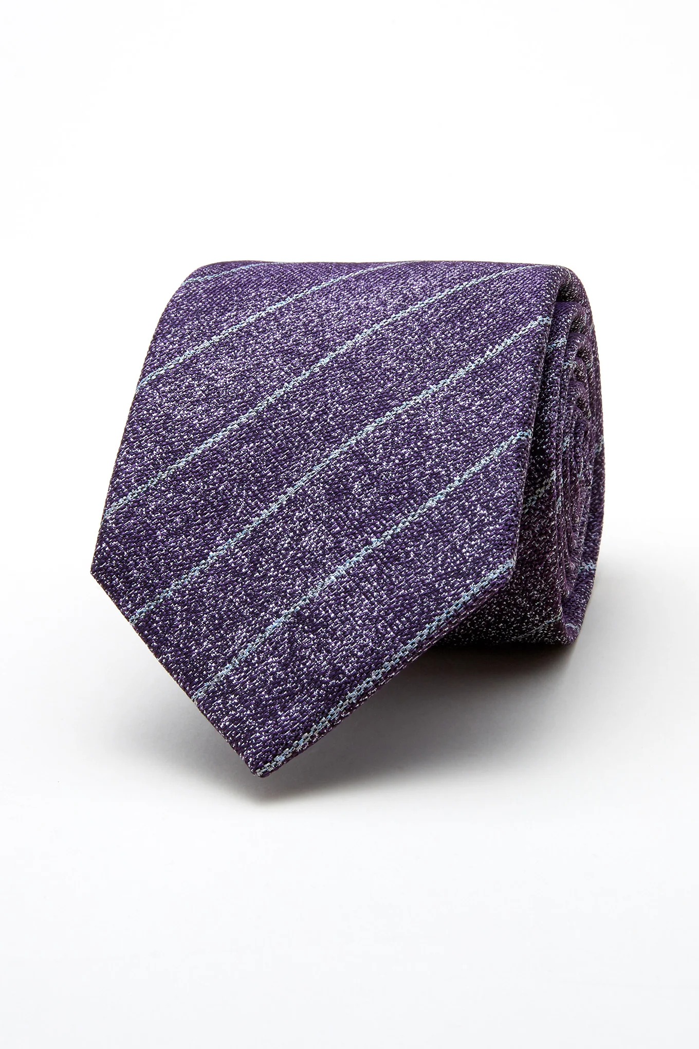Striped Pattern Tie Silk and Wool Blend 7,5cm - Image 7