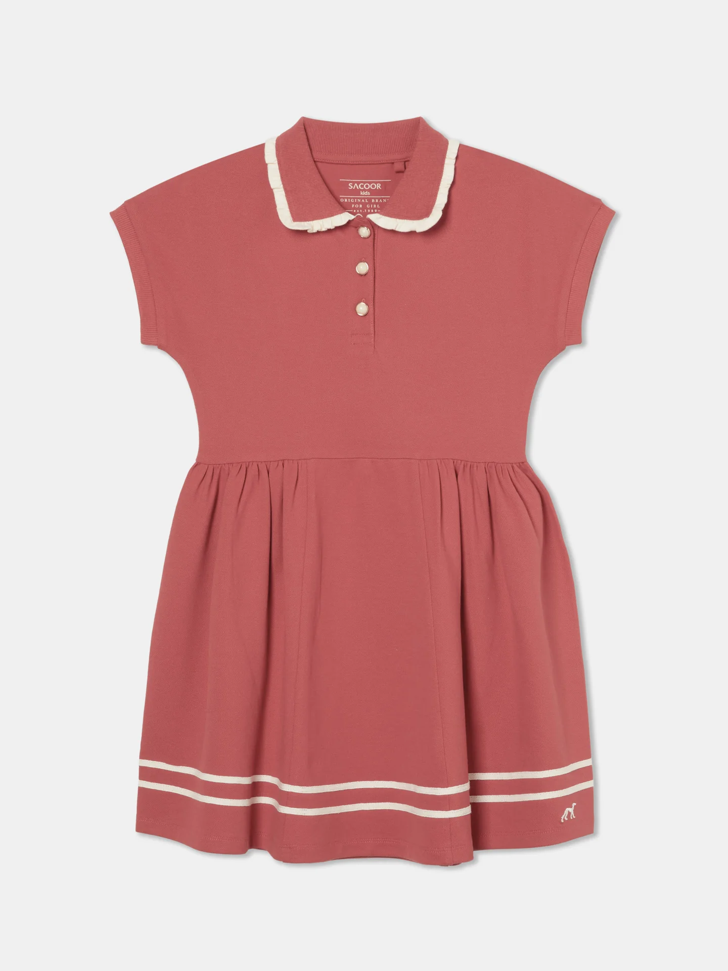 Stripes Peplum Piquet Dress - Image 3