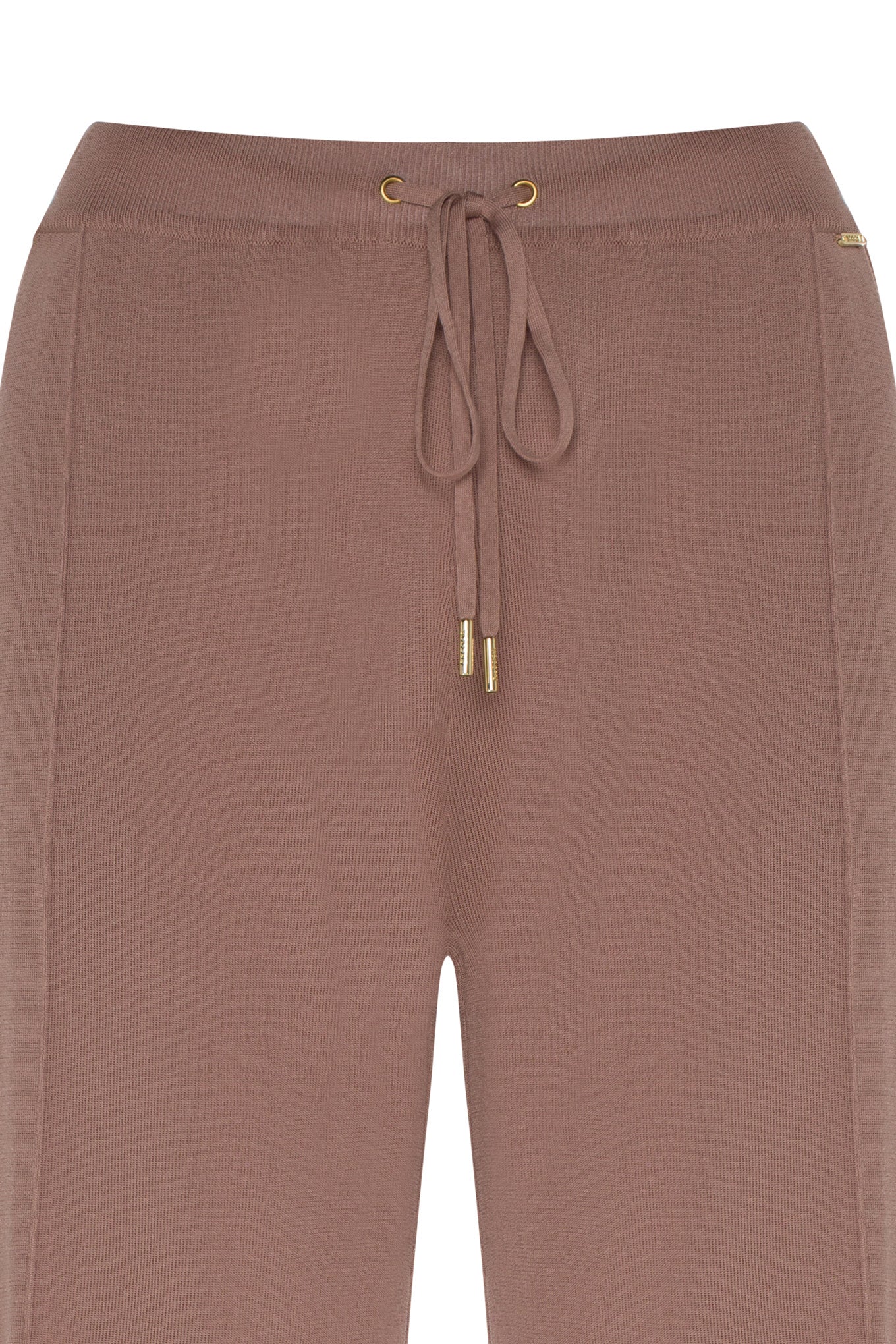 Structured-knit trousers with tie belt - Image 3