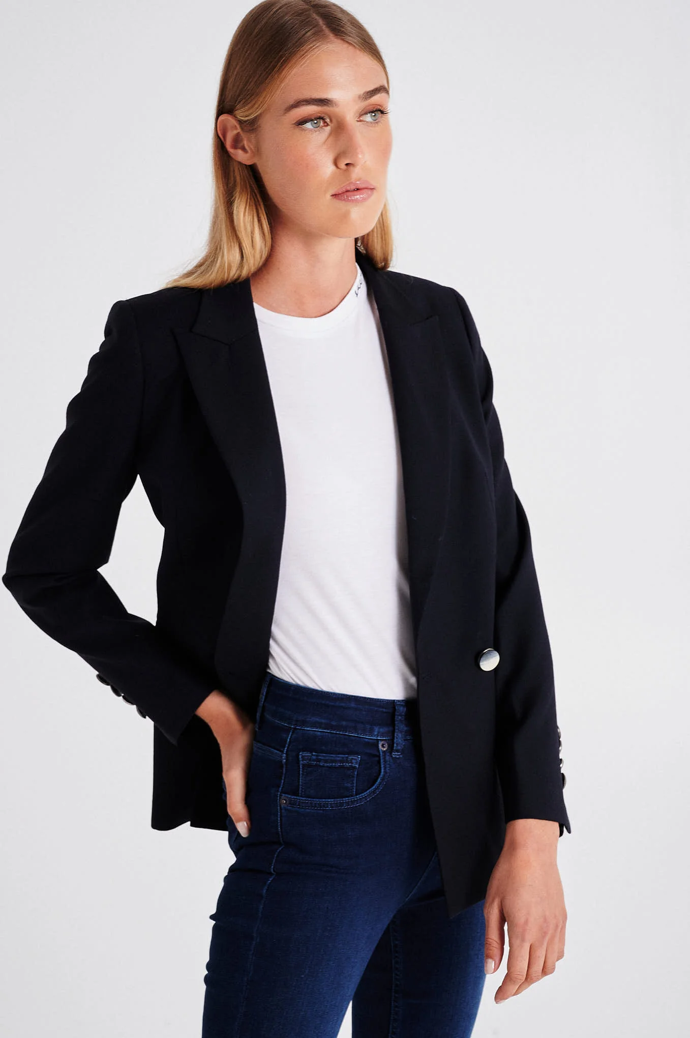 Sustainable Fabric & buttons Double breasted blazer - Image 5