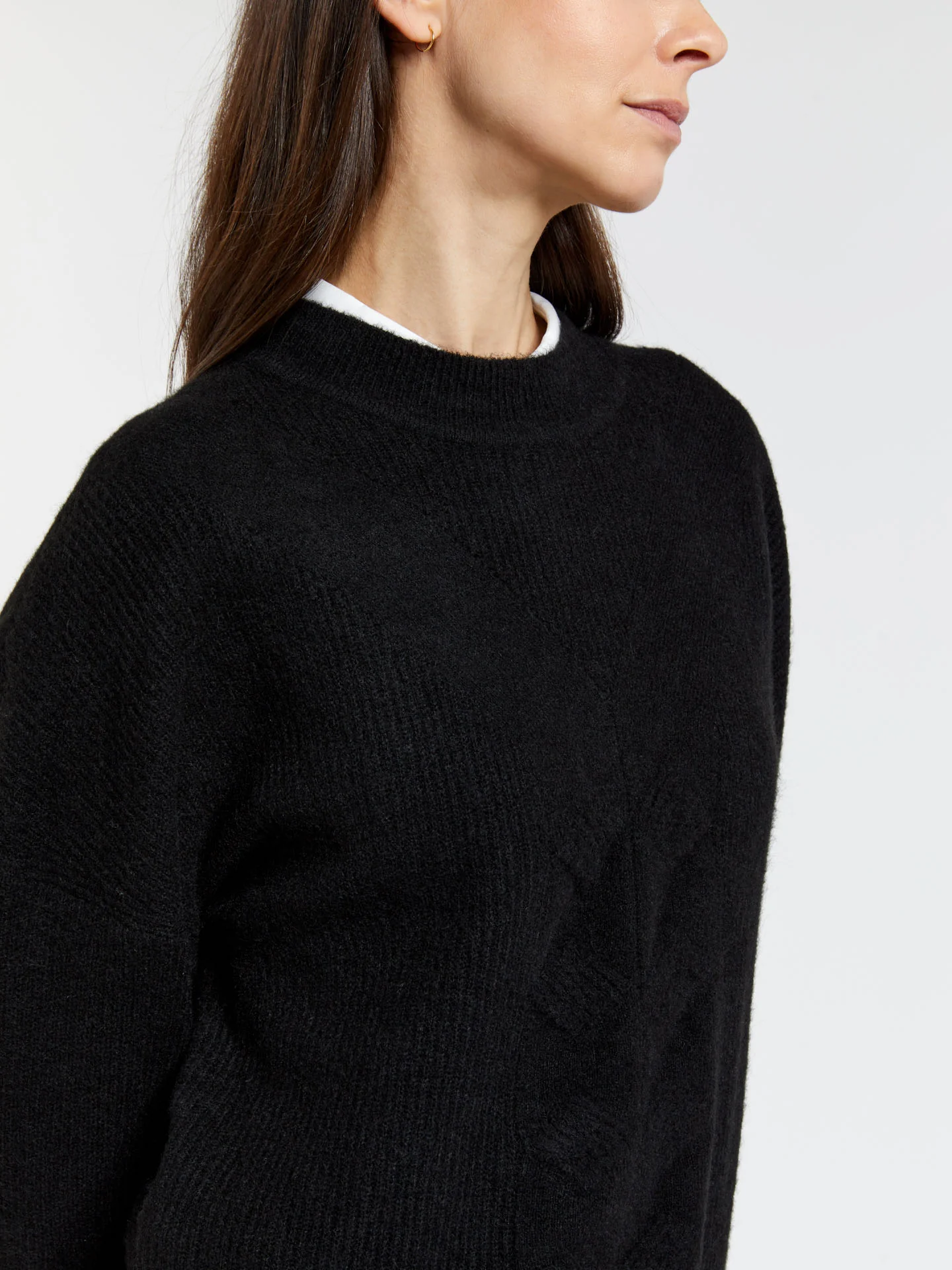 Sweater with braided effect and ajour openings details - Image 3