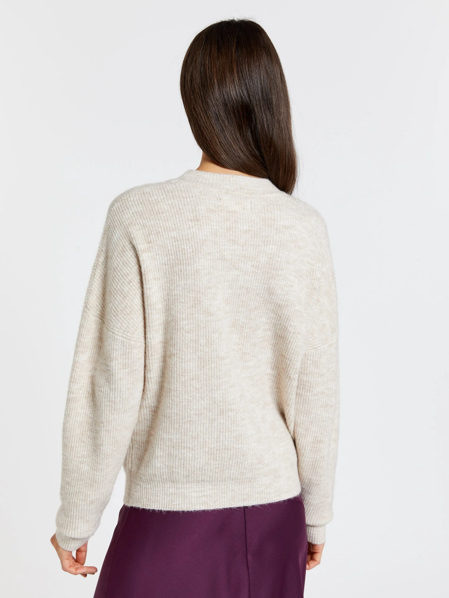 Sweater with braided effect and ajour openings details - Image 6