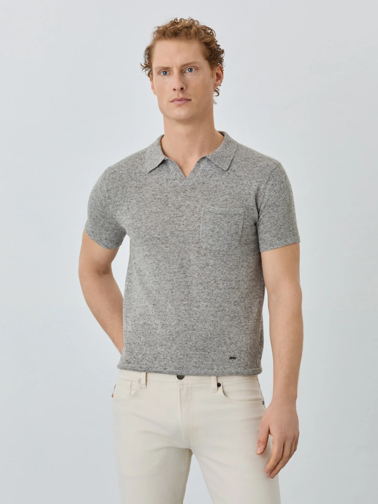 Sweater With Short Sleeves In Linen Blend - Image 7