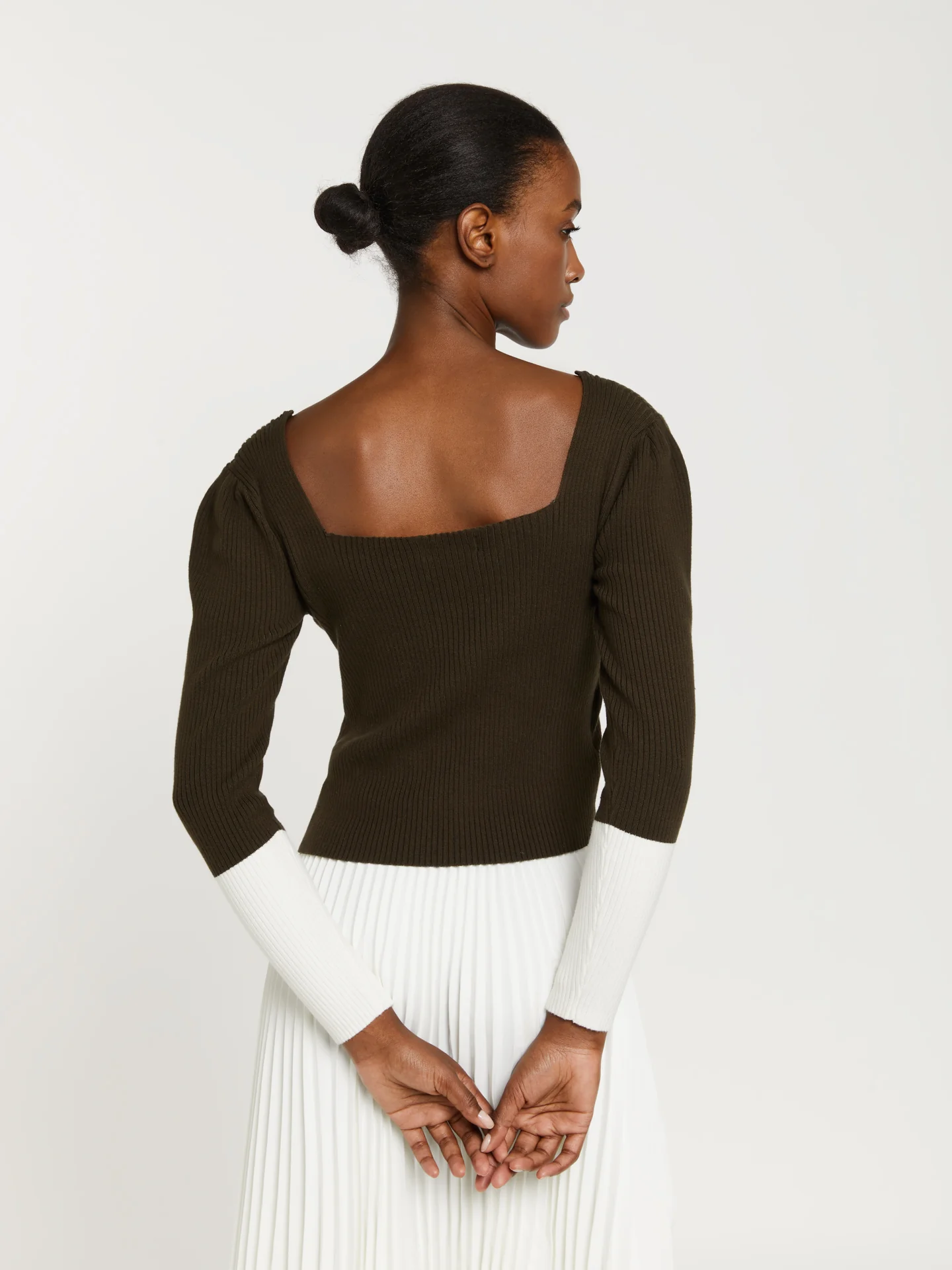 Sweetheart neckline wrap sweater - Image 10