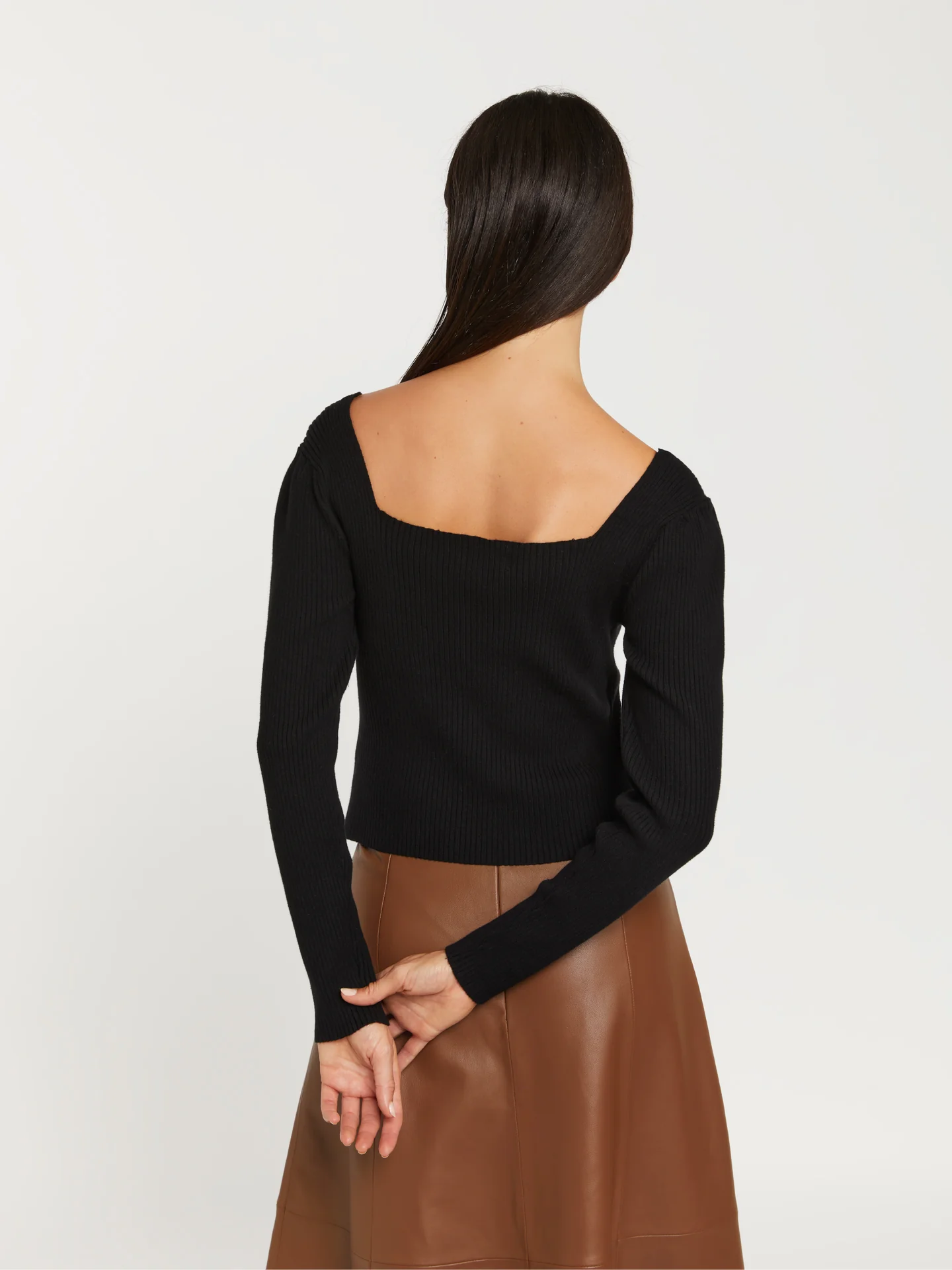 Sweetheart neckline wrap sweater - Image 2