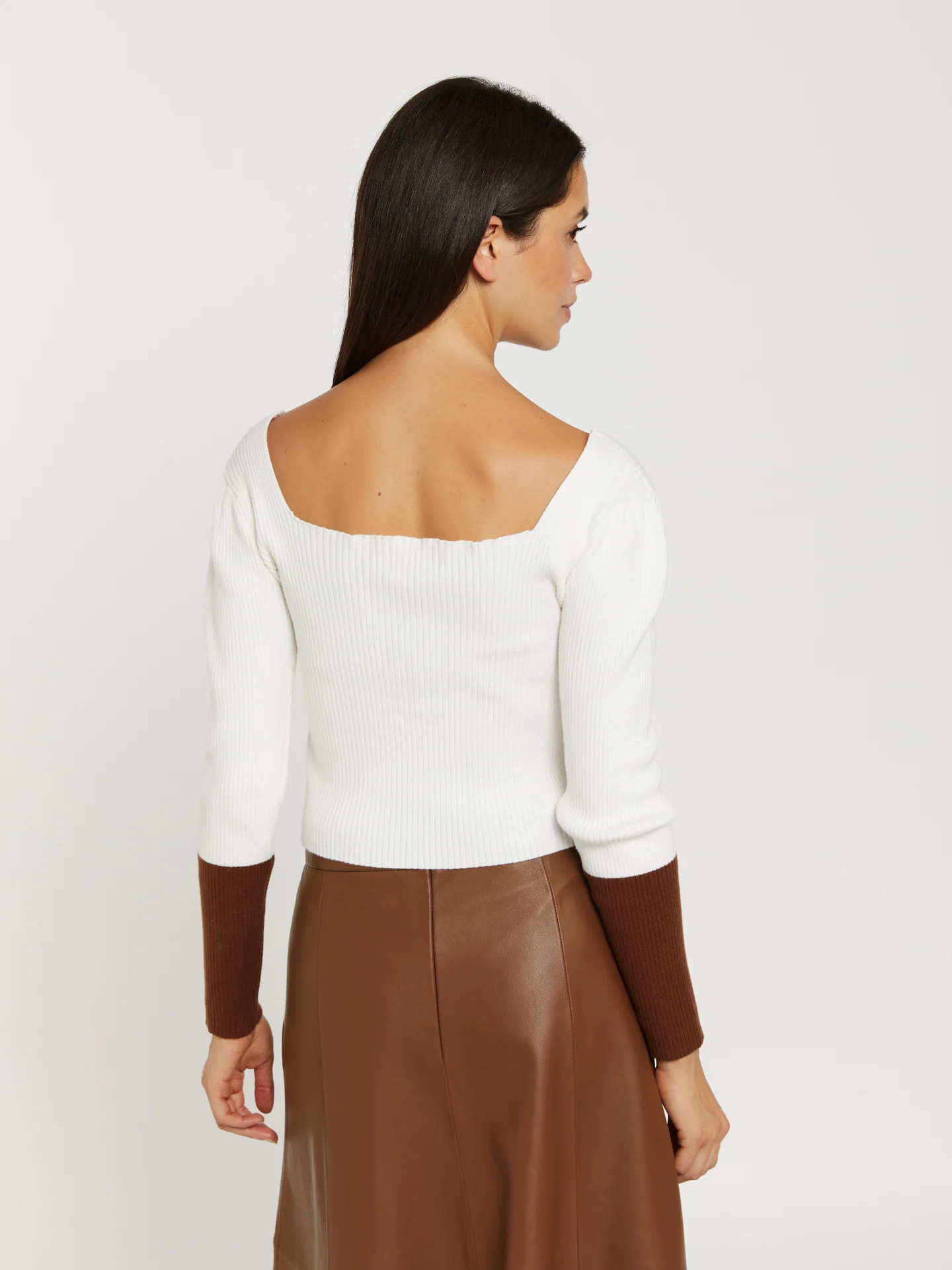 Sweetheart neckline wrap sweater - Image 5
