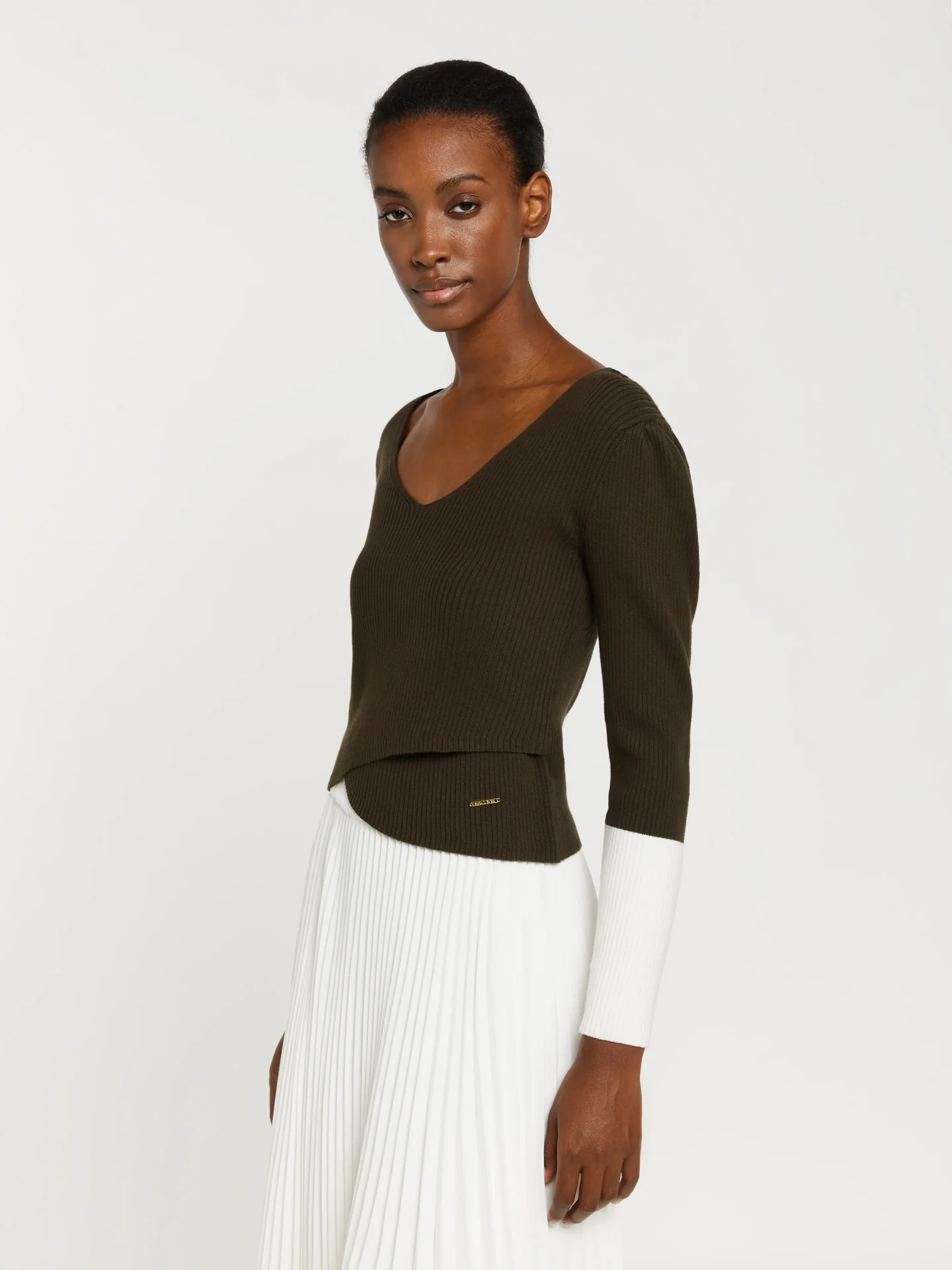 Sweetheart neckline wrap sweater - Image 8