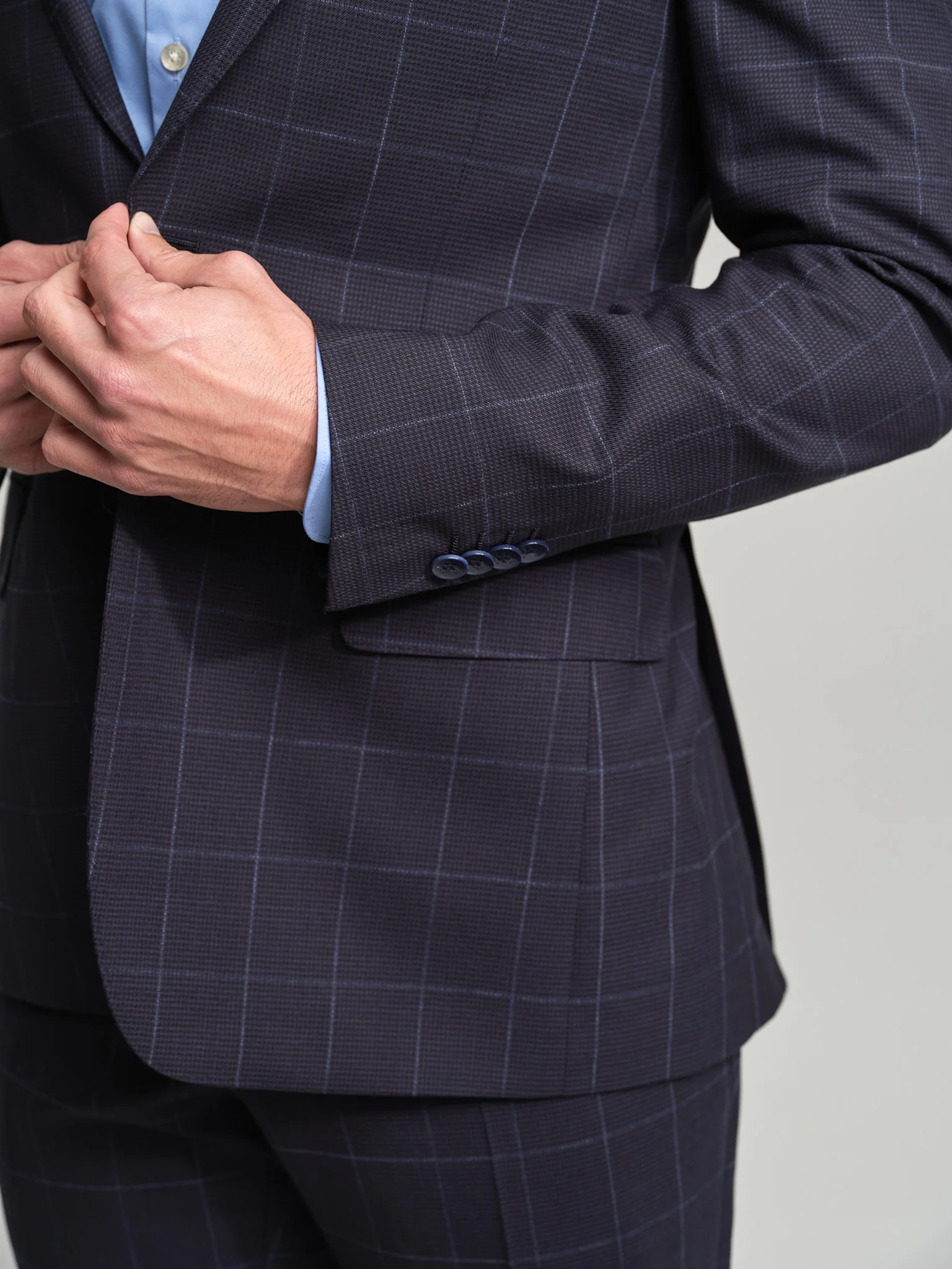 Tailored fit windowpane wool suit - Image 3