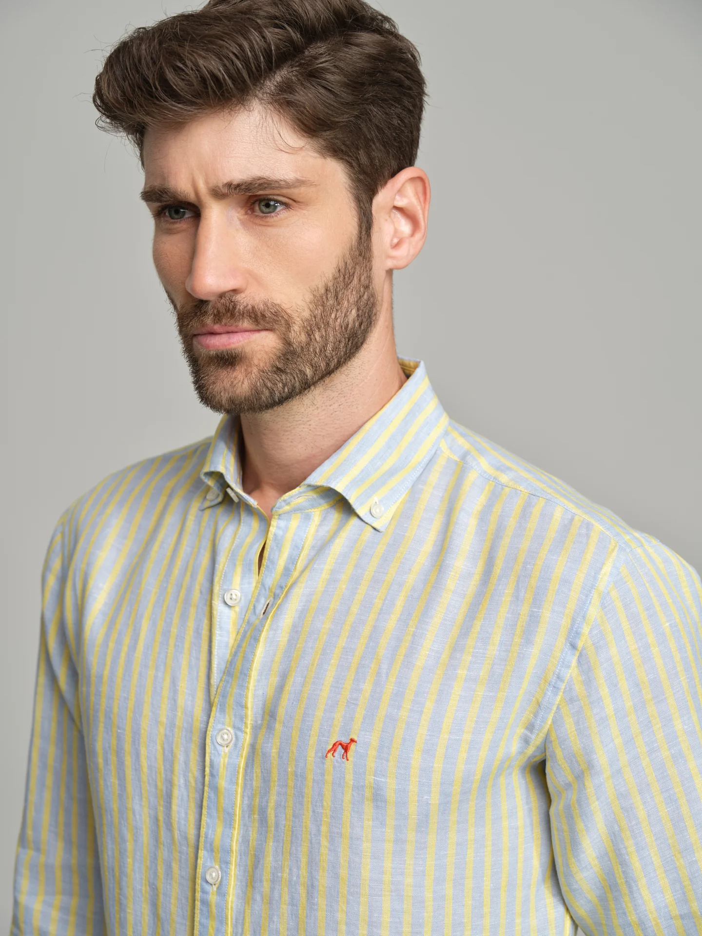 The Fluor Edition slim fit sport striped linen shirt - Image 4