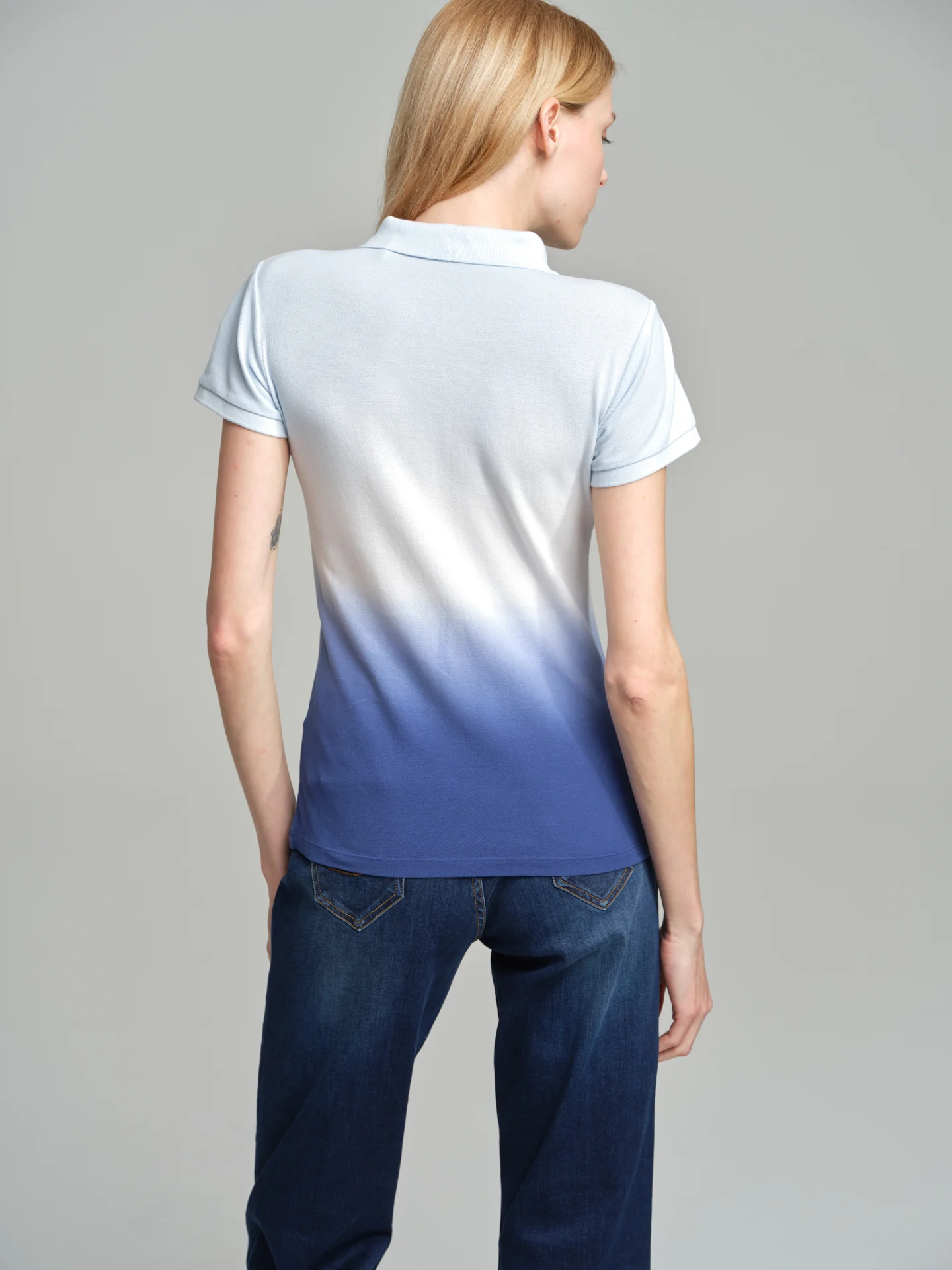 Tie-dye ombre piquet polo shirt - Image 15