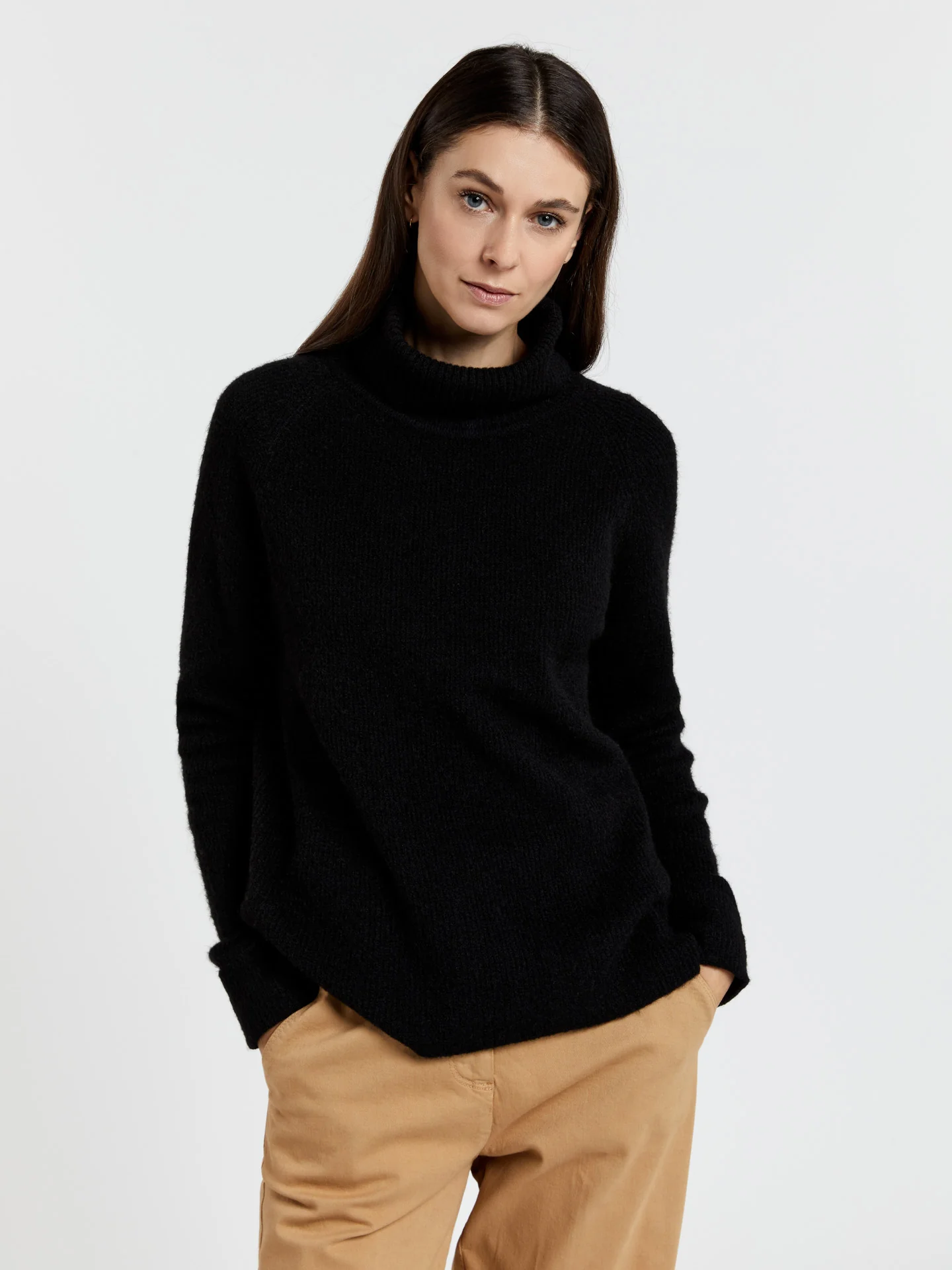 Turtle neck sweater with rib effect - Image 2