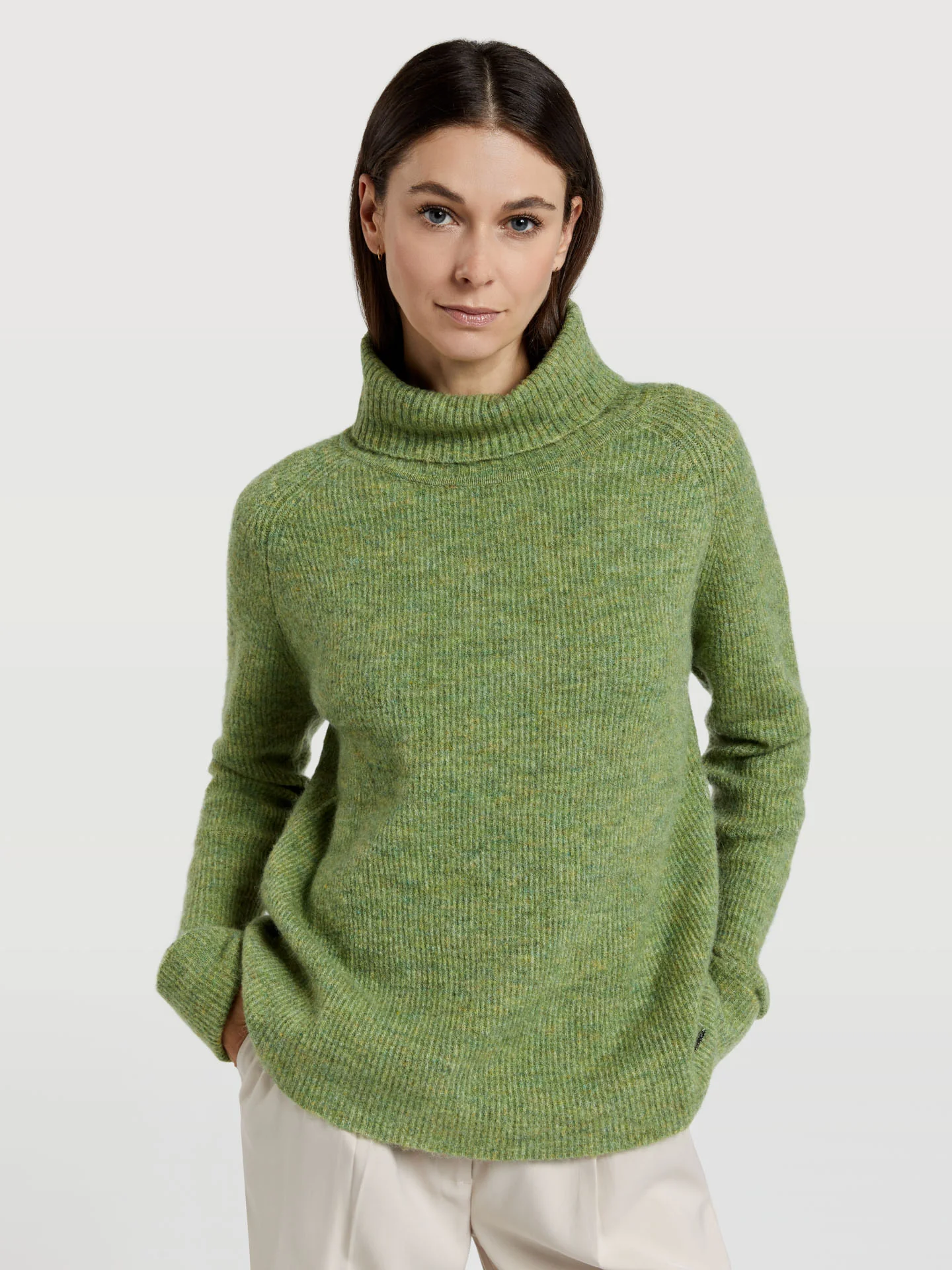 Turtle neck sweater with rib effect - Image 4