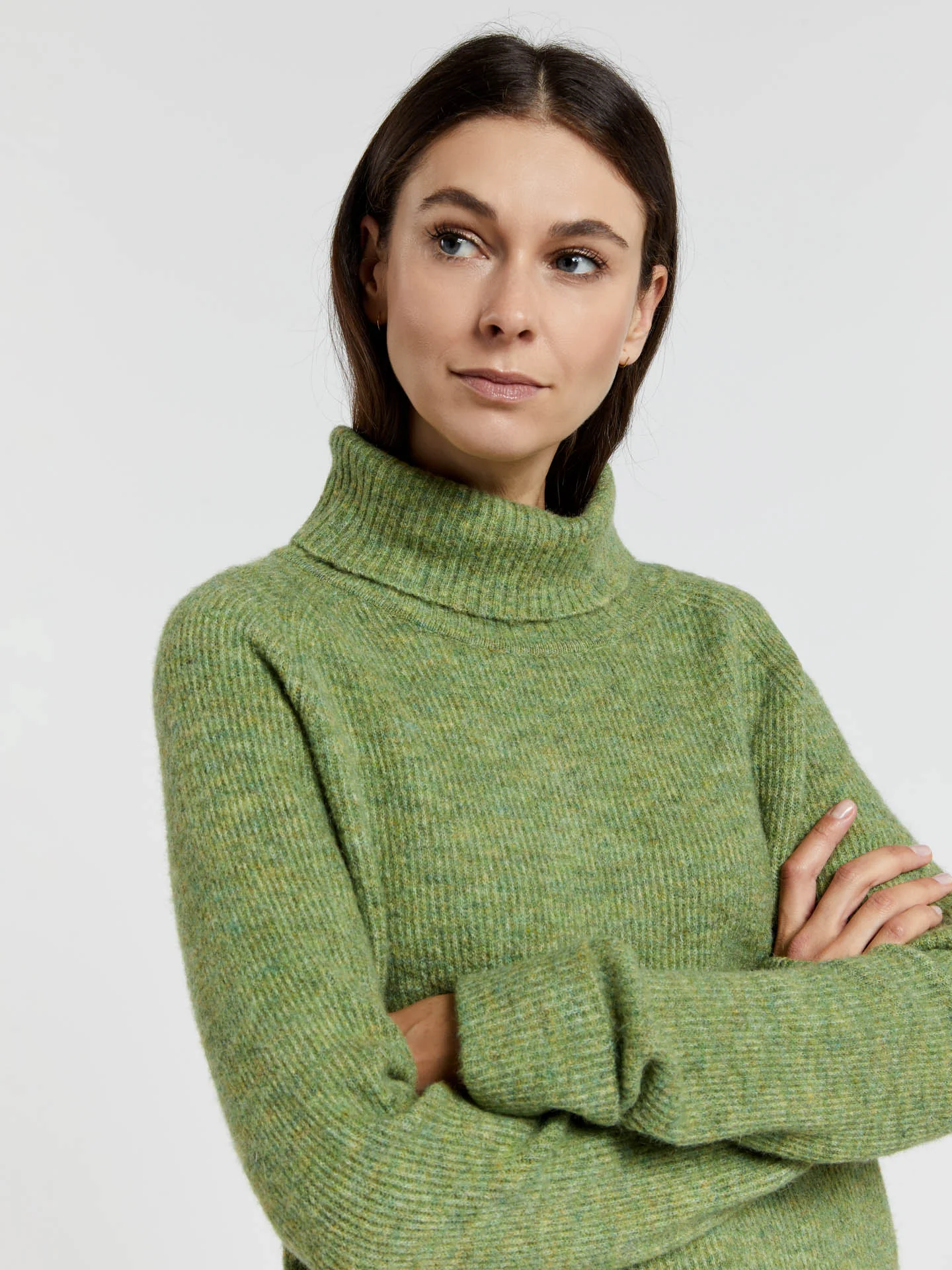 Turtle neck sweater with rib effect - Image 5