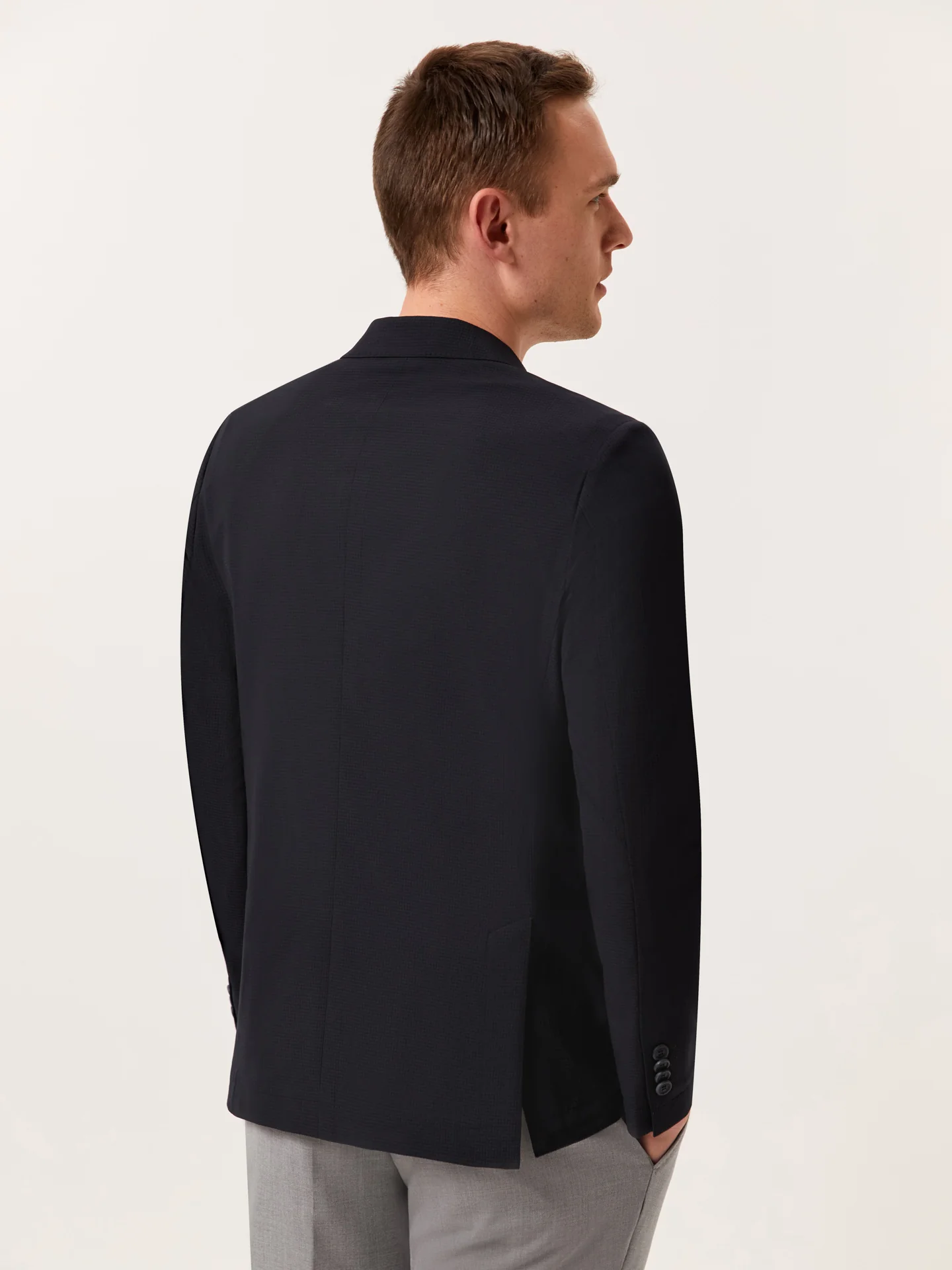 Unstructured Dark Blue K.Airmesh Blazer - Image 3