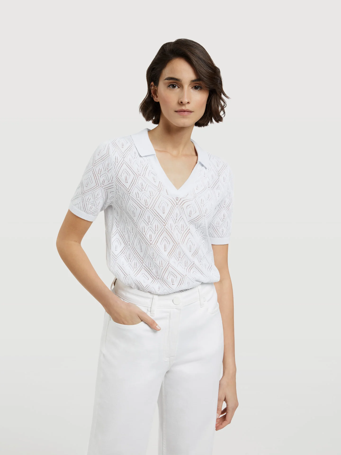 V' Neck Polo Sweater