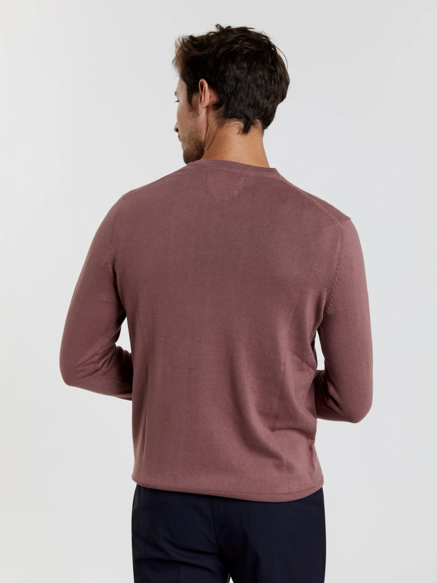 V-neck sweater with denim dye effect - Image 6