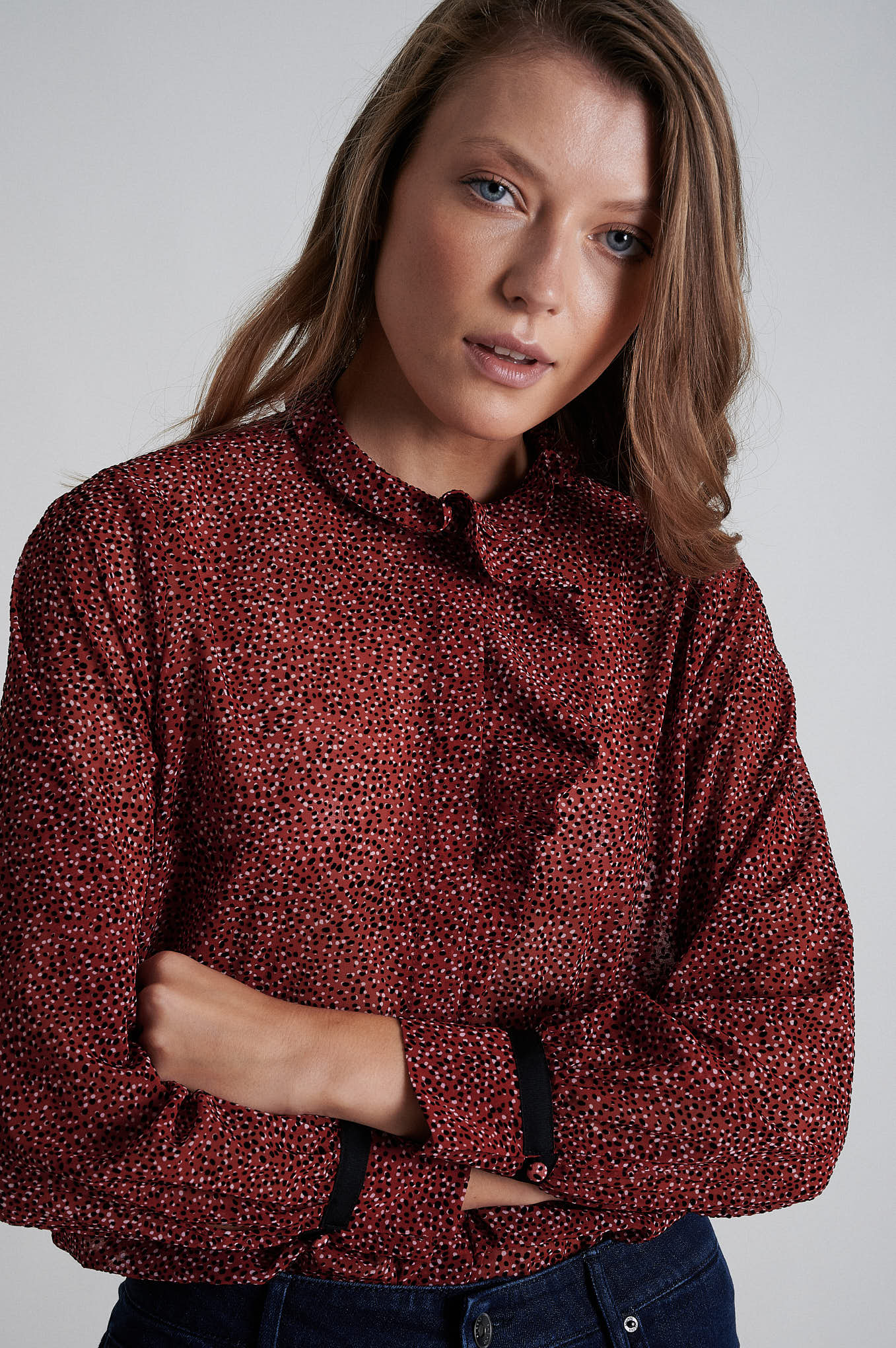 Velvet flocked blouse - Image 4