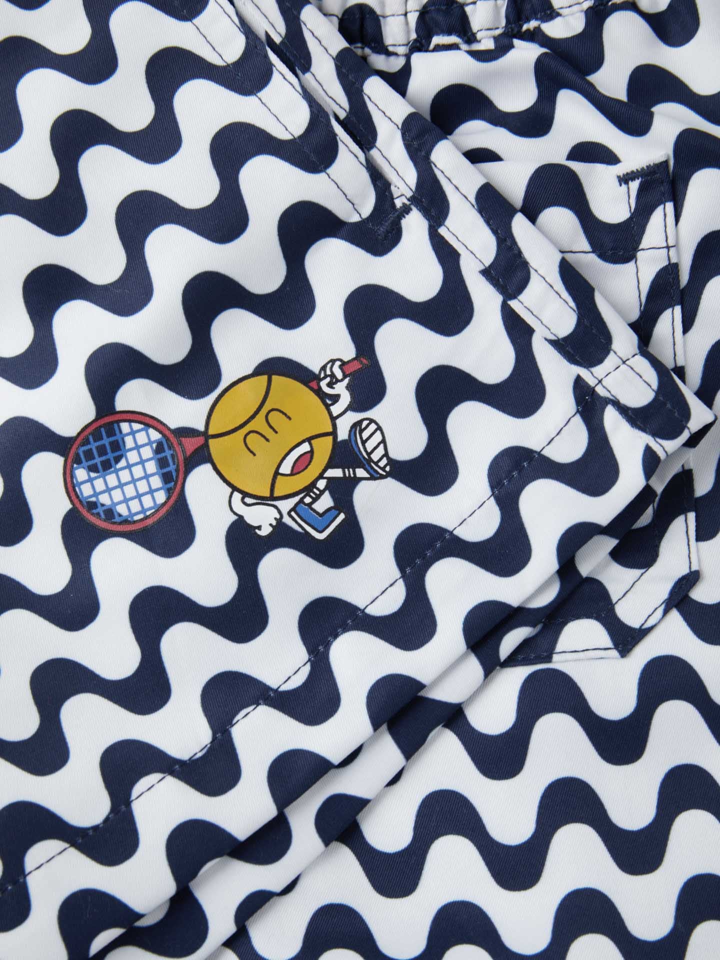 Waves Print Beachwear Shorts - Image 3